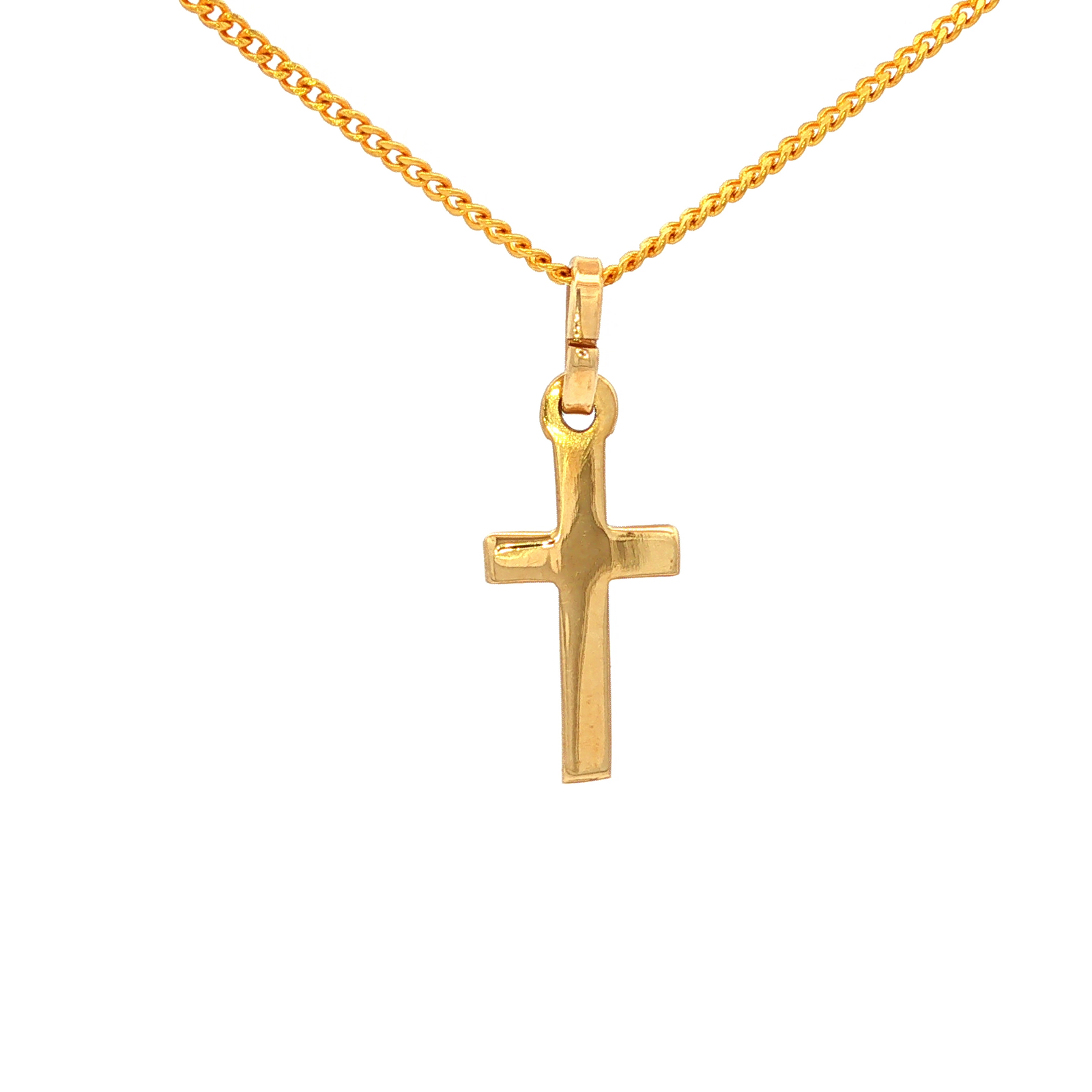 Flat Plain Cross in Yellow Gold