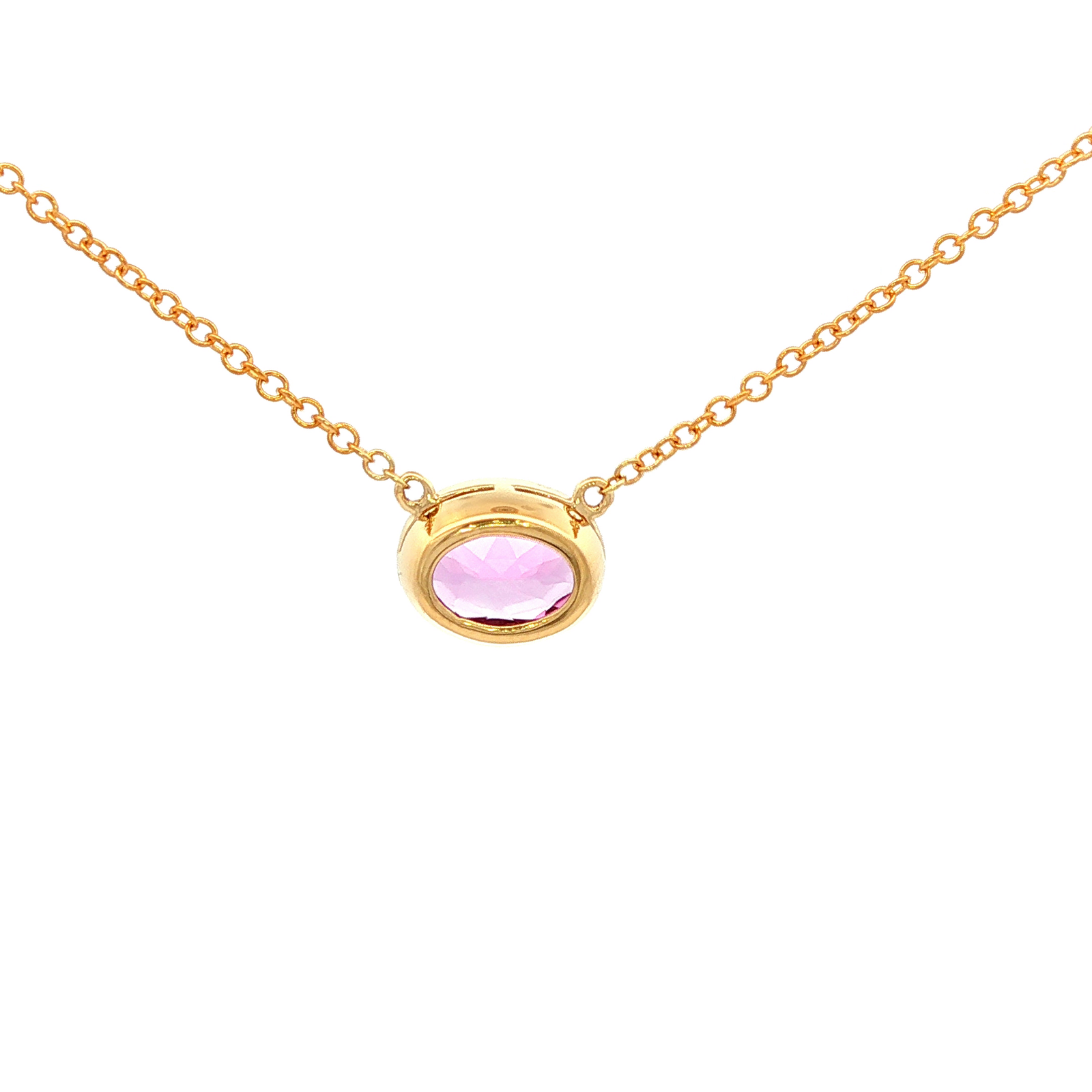 Oval Amethyst Pendant in Yellow Gold