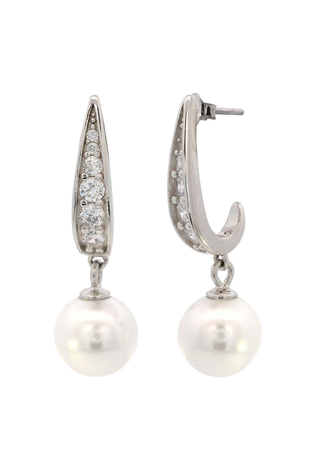 Georgini Adagio Serene Shine Pearl Earrings Silver