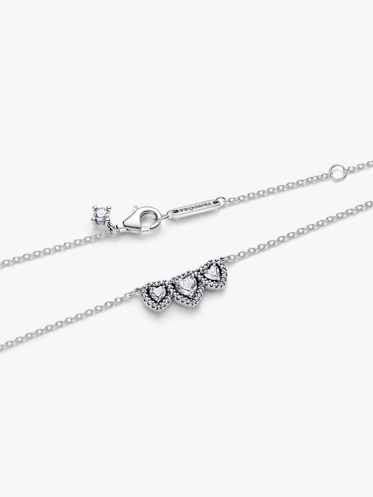 Pandora Halo Heart Trilogy Collier Necklace