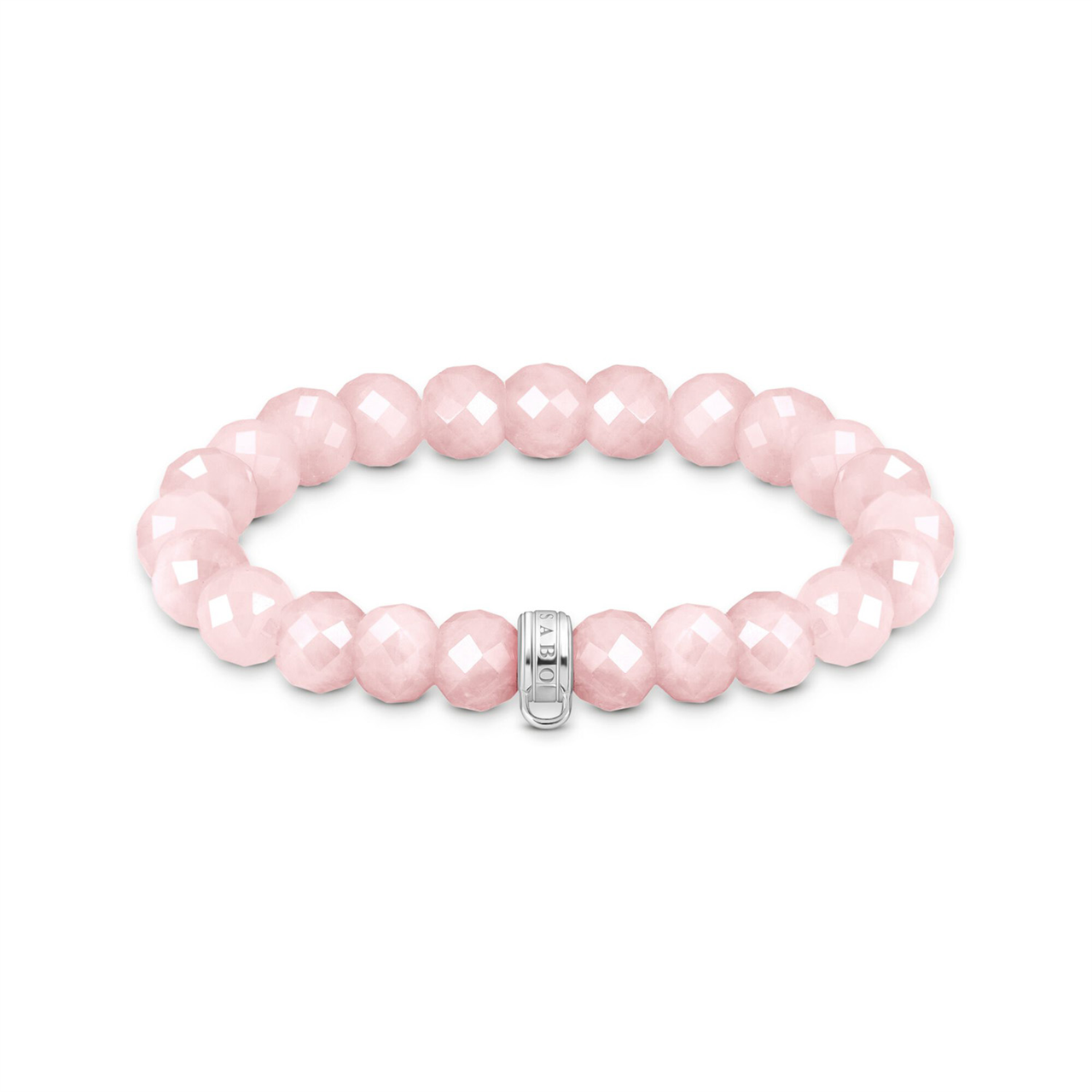 Thomas Sabo Charm Bracelet With Rose Quartz Beads Oval