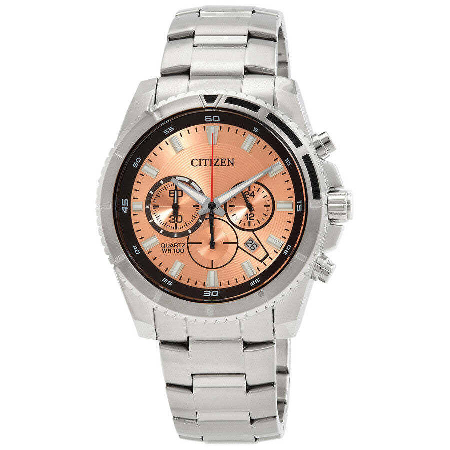 Citizen Chronograph Quartz Peach Dial Men's Watch