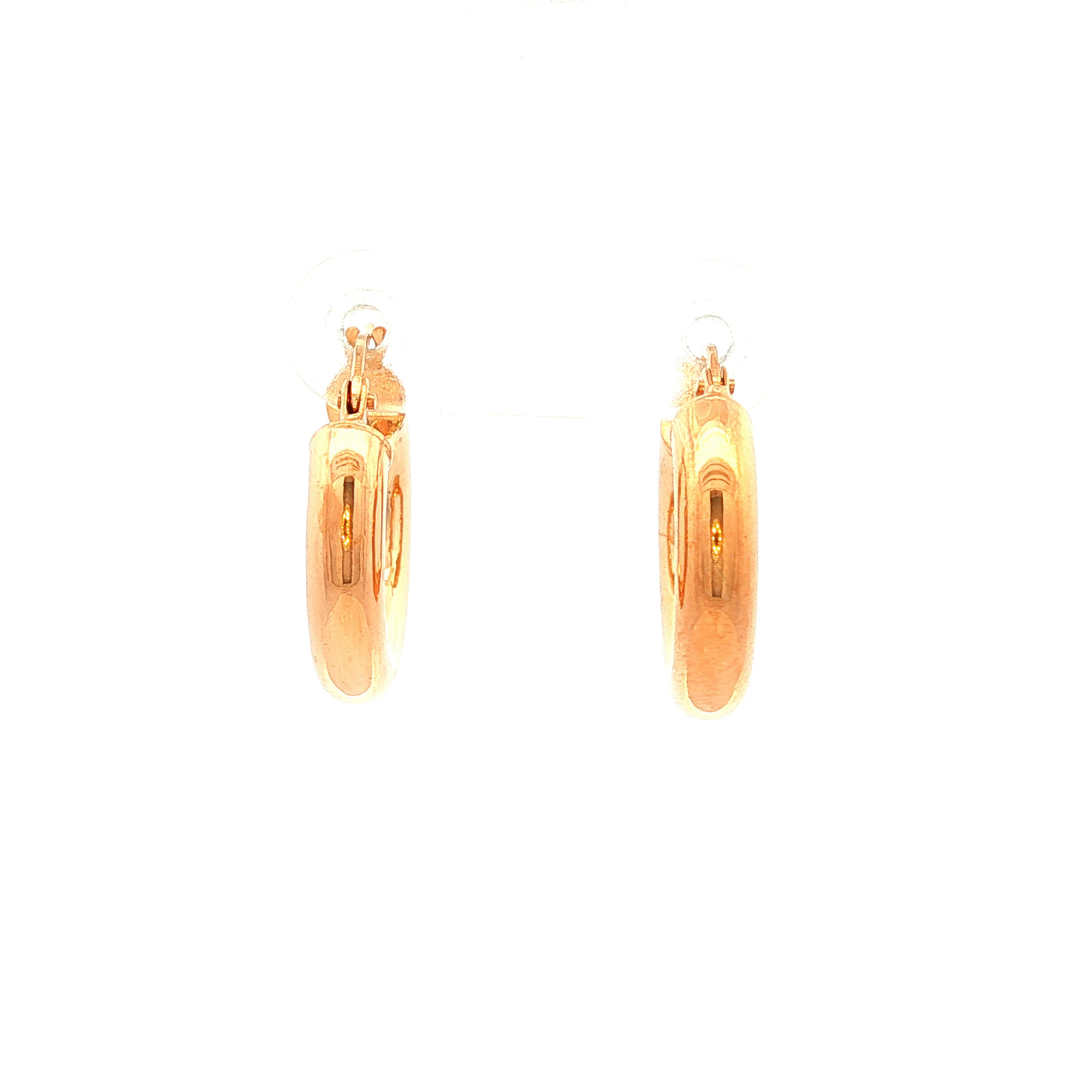Round Plain Hoop Earring in Yellow Gold