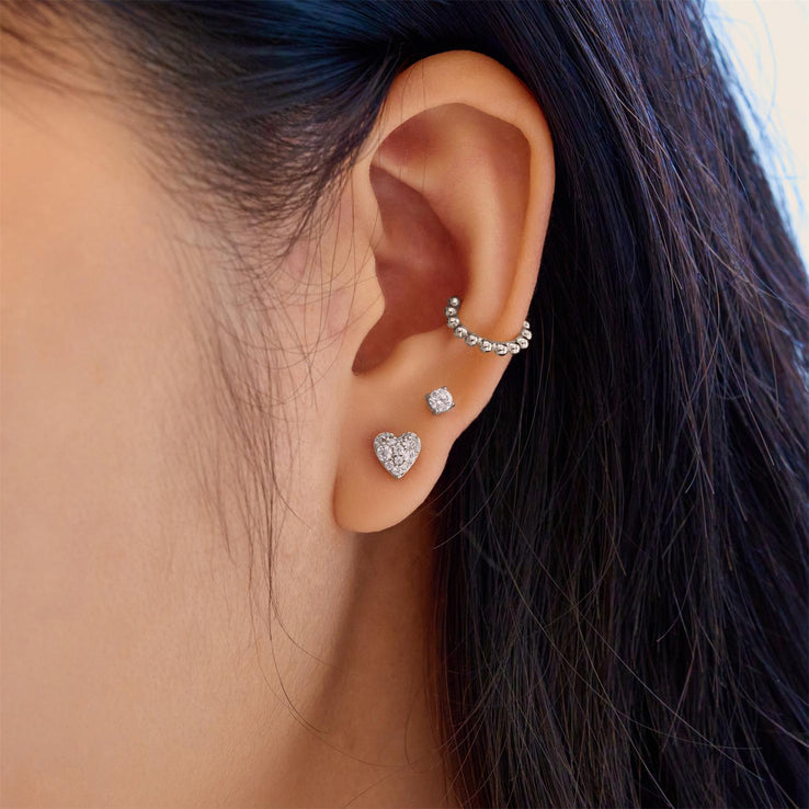 Ania Haie Pavé Heart Stud Earrings
