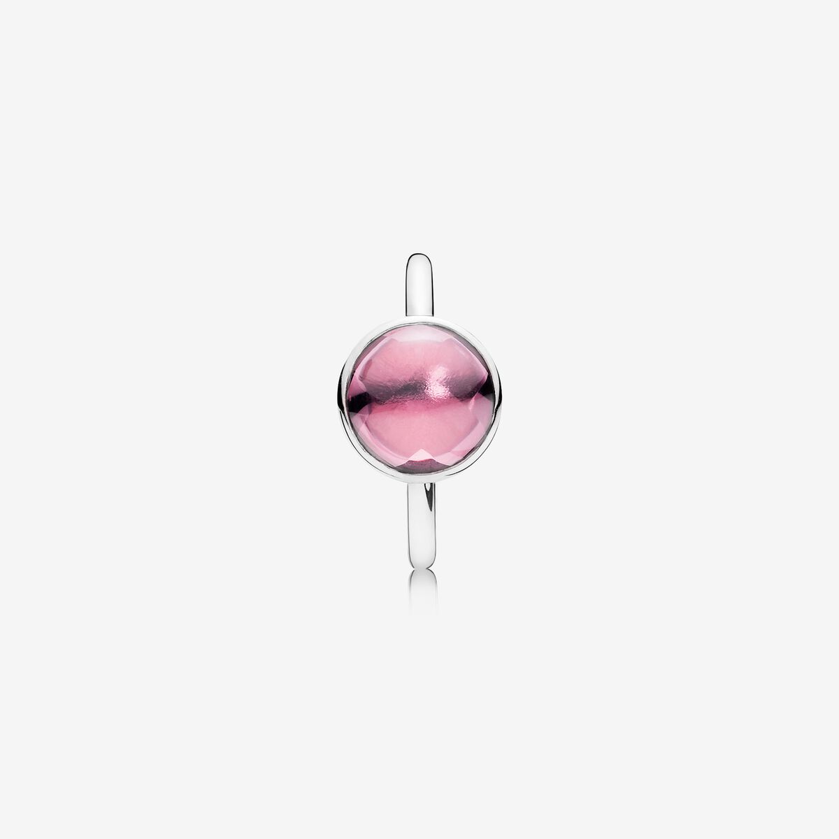 Silver Ring with Pink Cubic Zirconia