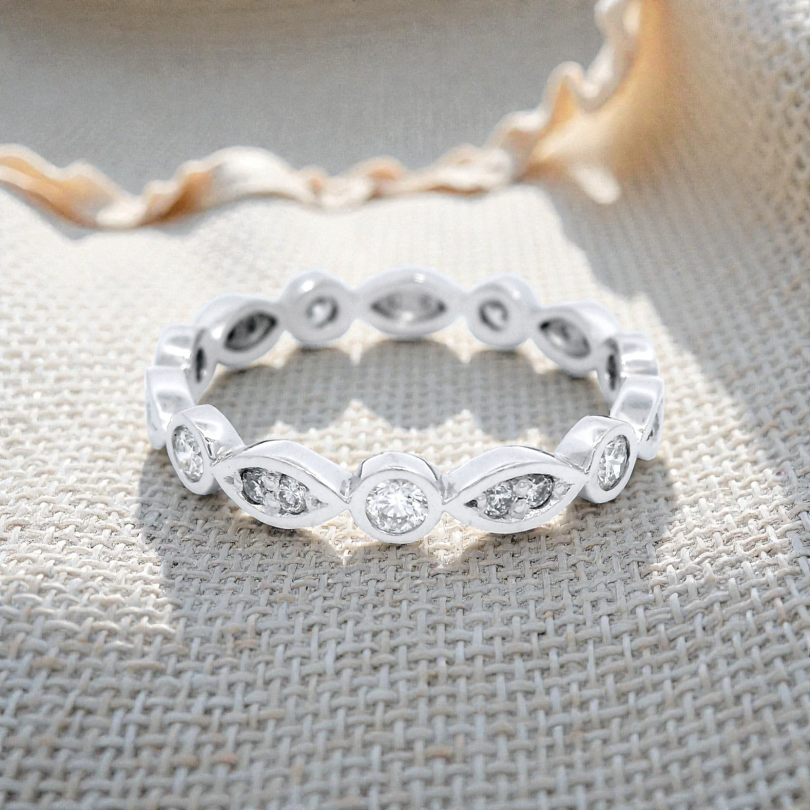 Platinum & Diamond Bezel Set Ring in White Gold