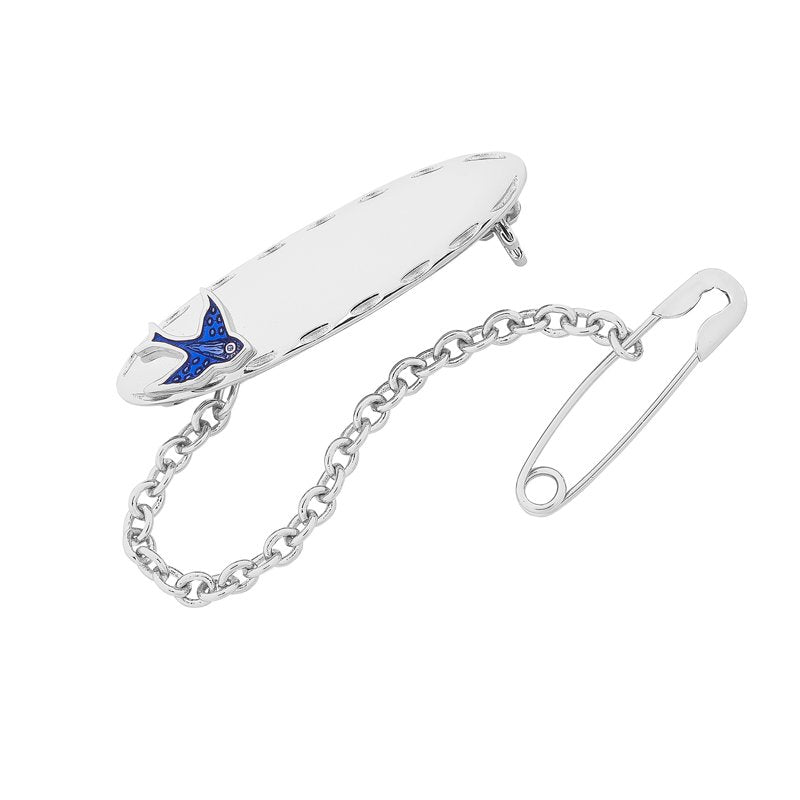 Thomas Bluebird Oval Childrens Brooch Silver
