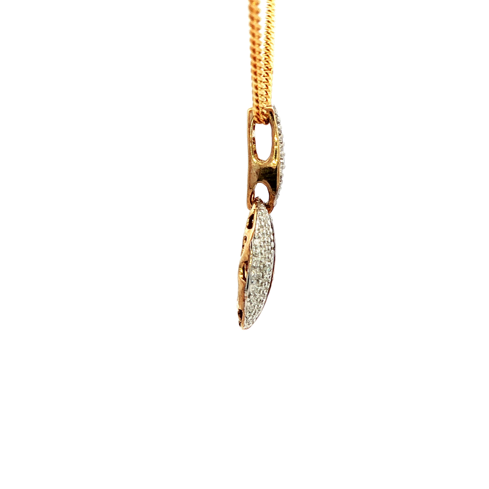 Diamond Encrusted Pendant in Yellow Gold