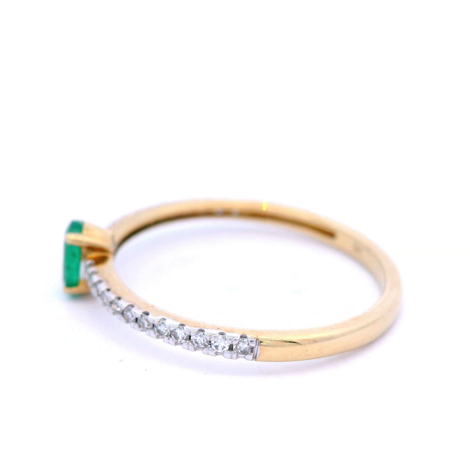 Emerald and Diamond Set Dress Ring in Yellow Gold