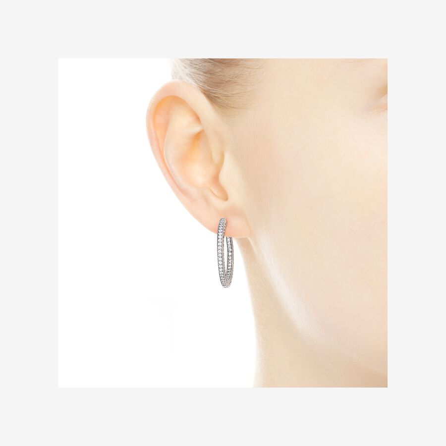 Sparkle and Hearts Hoop Earrings