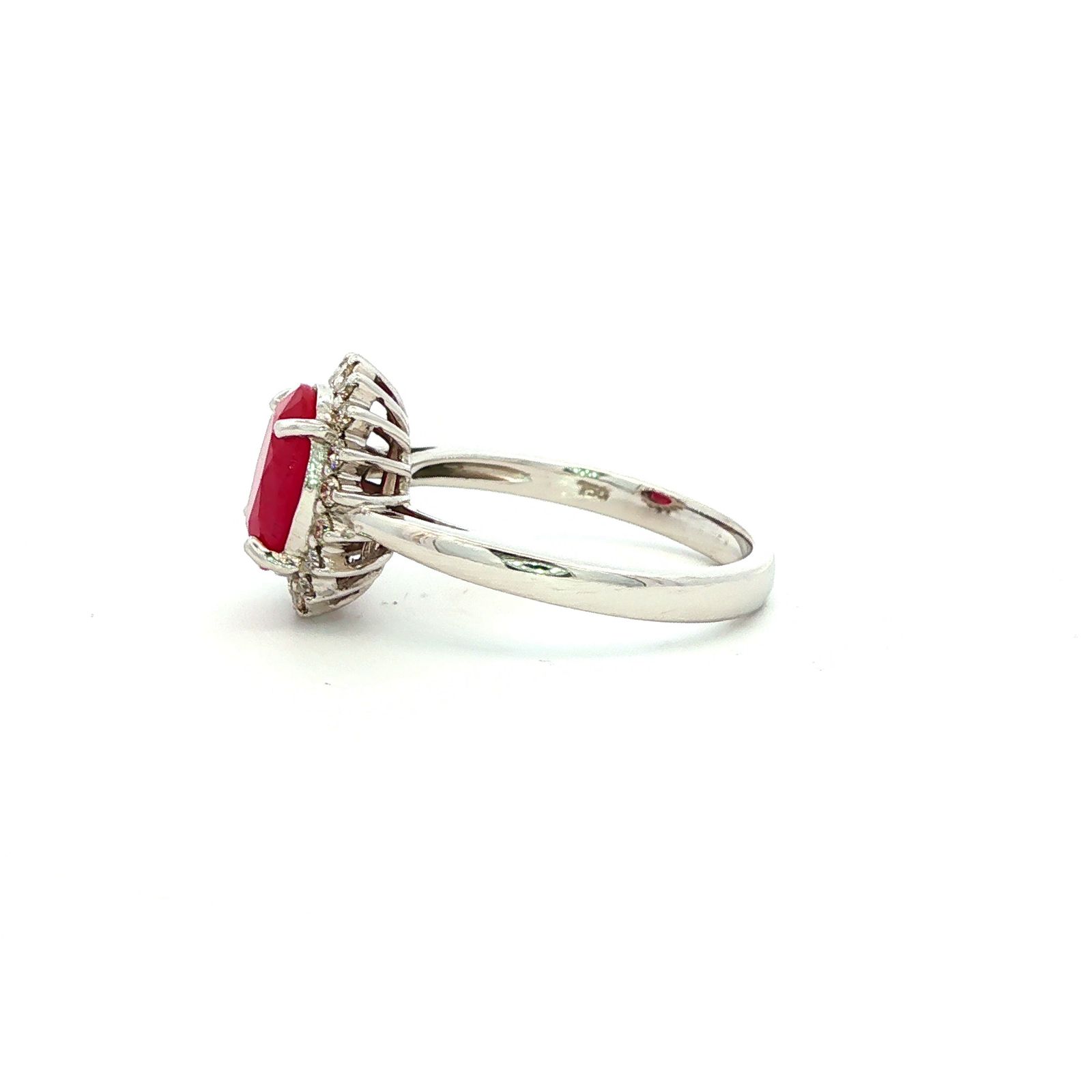 Natural Ruby and Diamond in White Gold Dress Ring