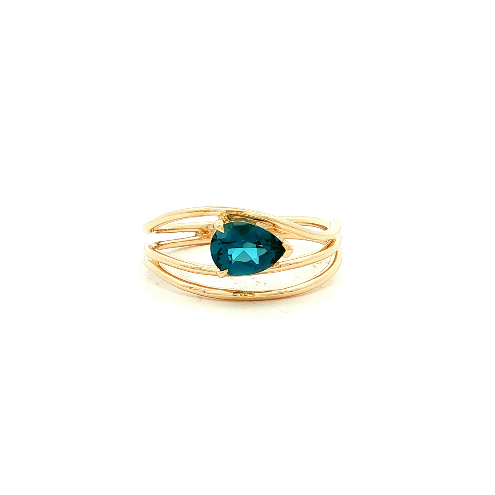 London Blue Topaz Dress Ring in Yellow Gold
