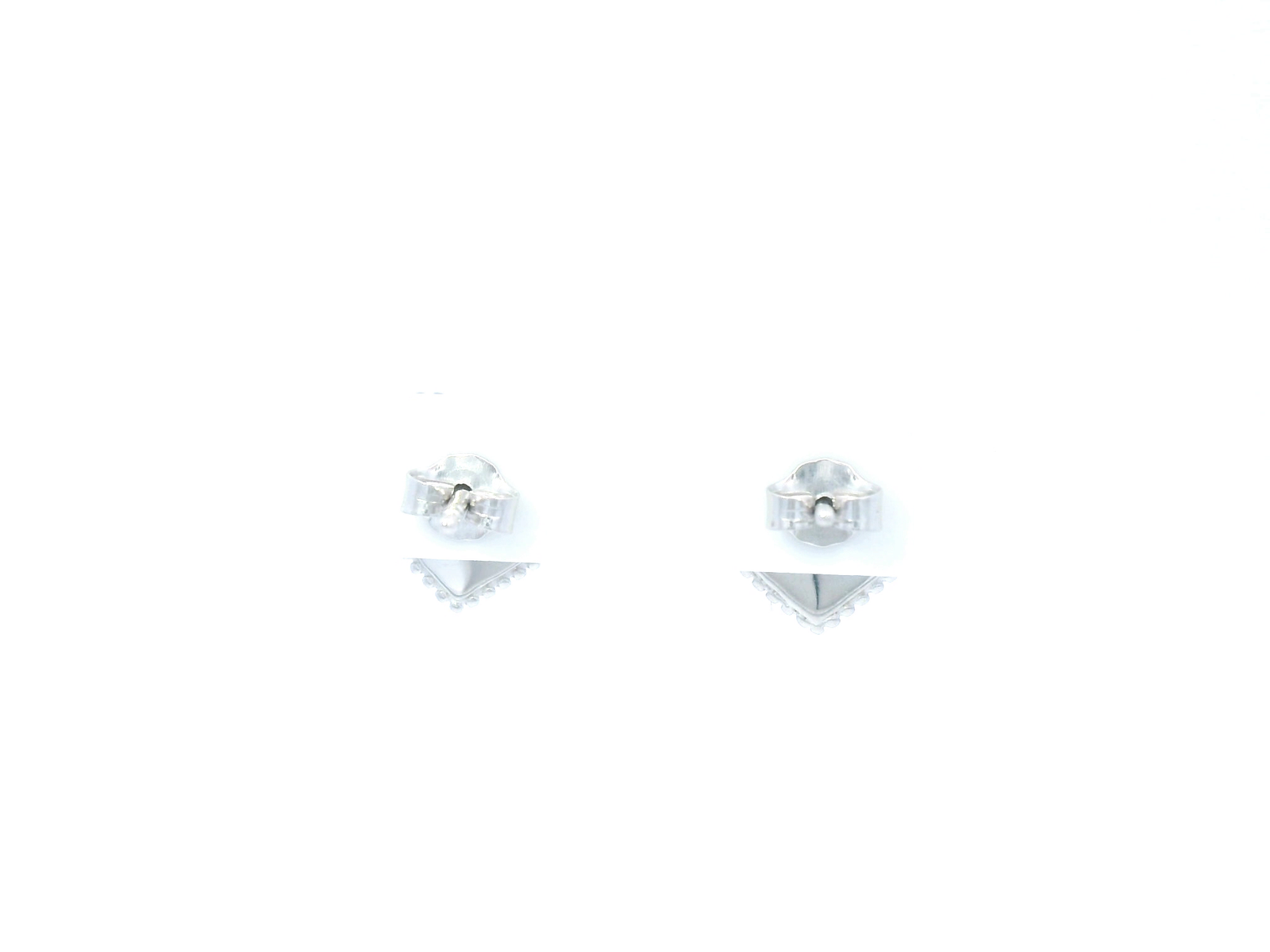 Sterling Silver Heart With Plated Edge Stud Earrings