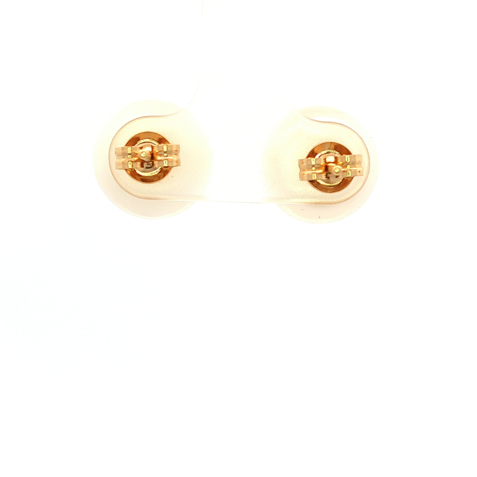 White Round Freshwater Pearl 12-12.5mm Earrings in Yellow Gold