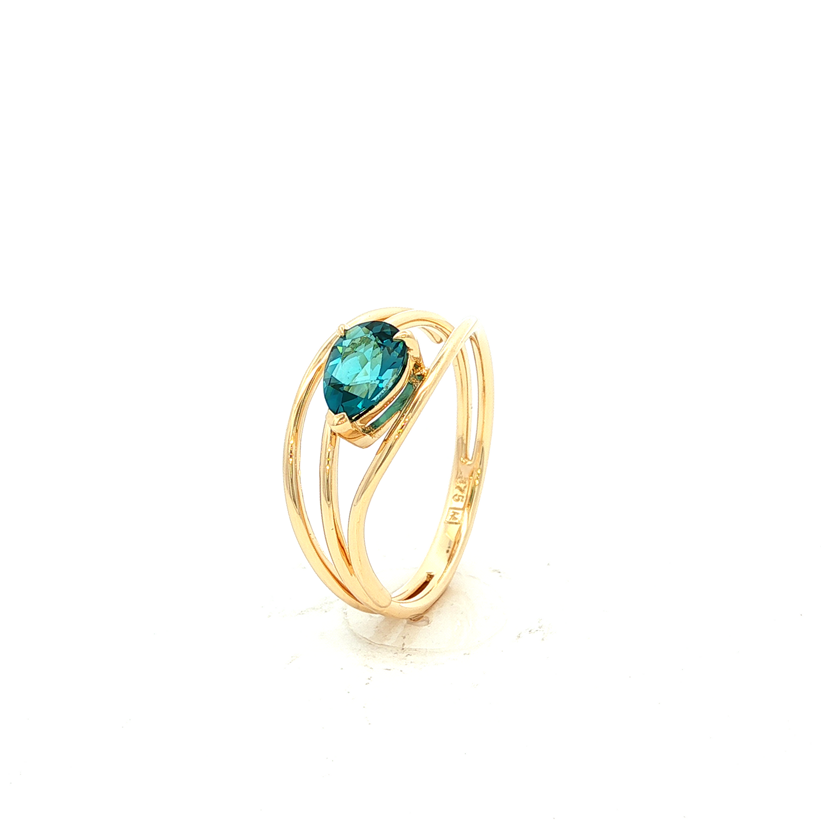 London Blue Topaz Dress Ring in Yellow Gold