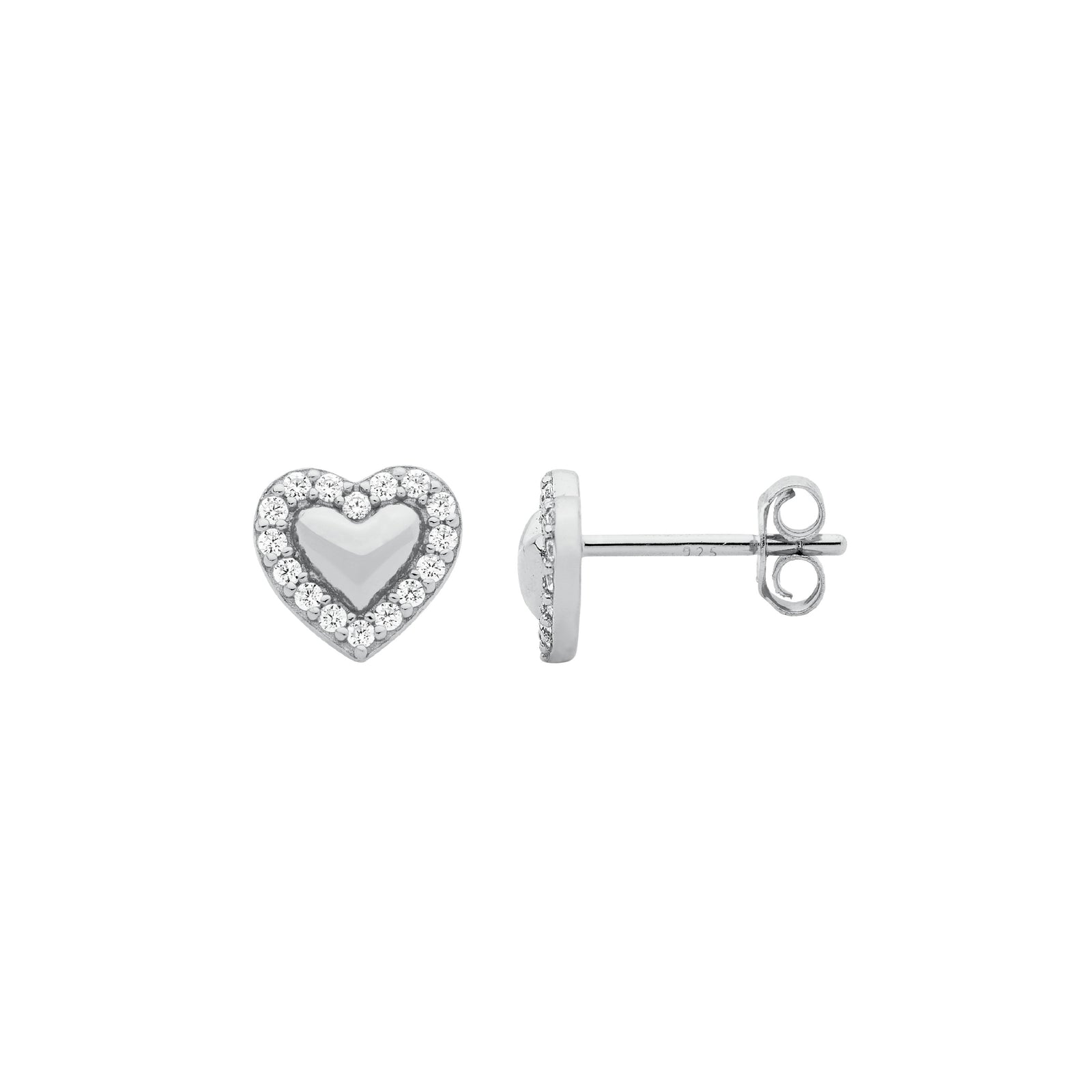 Ellani Heart Stud Earrings