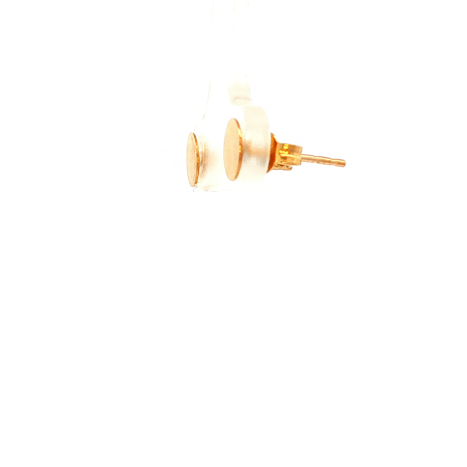 Flat Round Stud Earrings in Yellow Gold