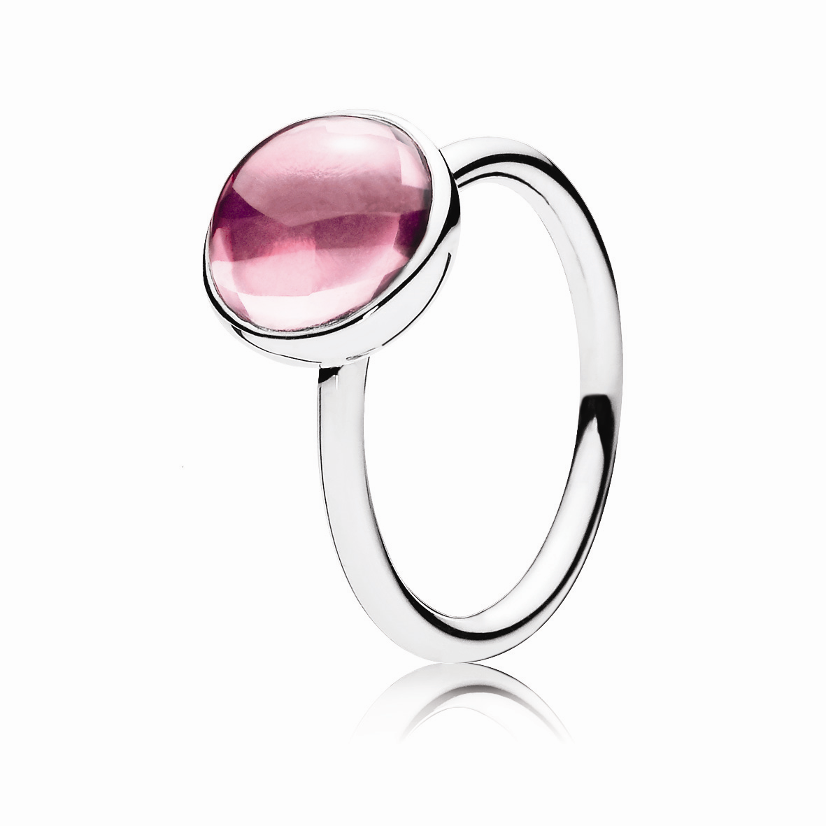 Silver Ring with Pink Cubic Zirconia