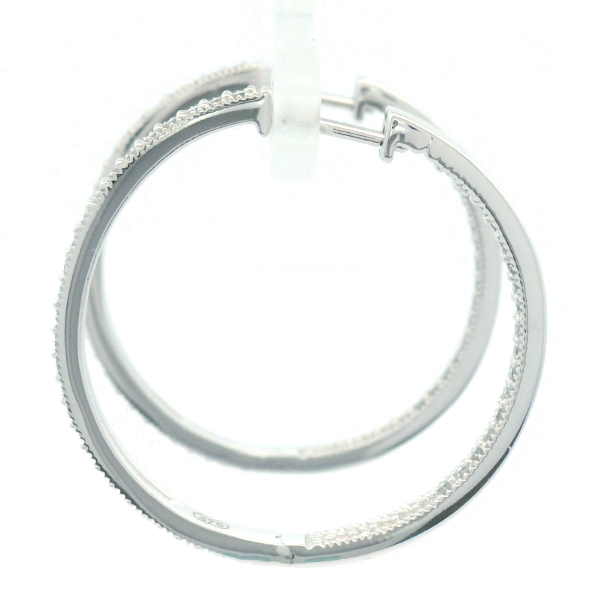 9CT W/G PAVE SET LARGE HUGGIE Dia EARRINGS TDW .50CT