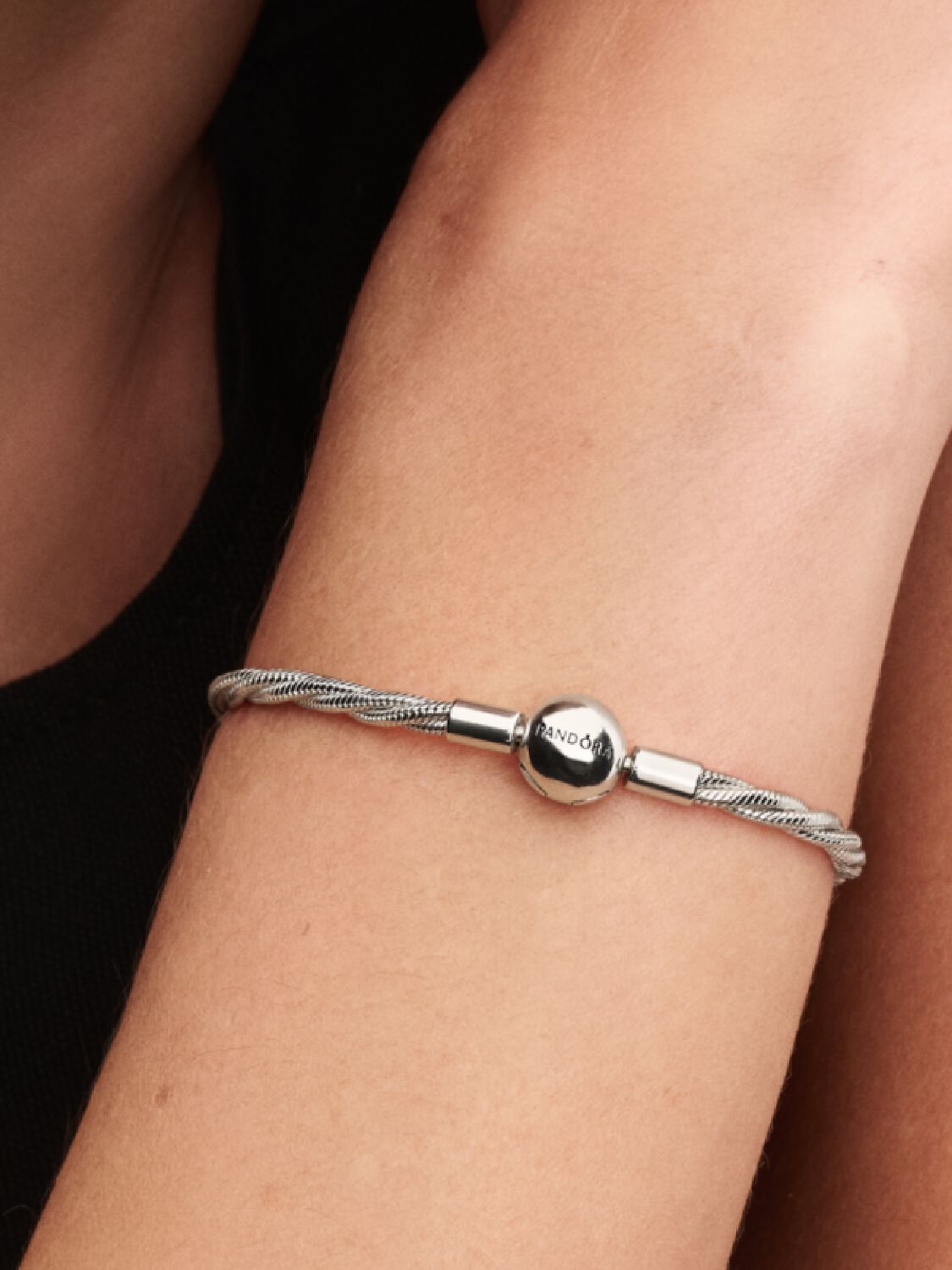 Pandora Round Clasp Twisted Snake Chain