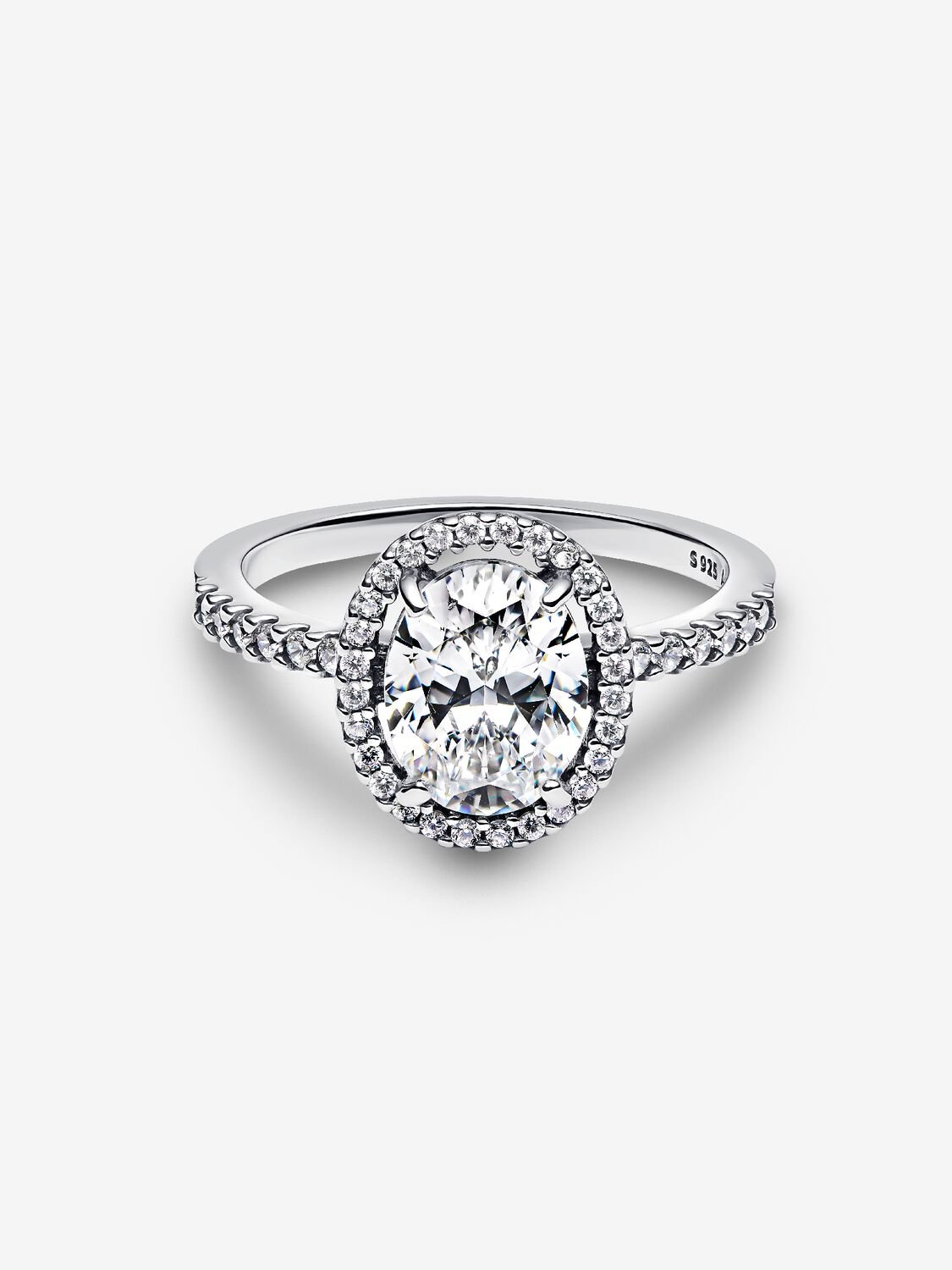 Pandora Oval Sparkling Halo Statement Ring