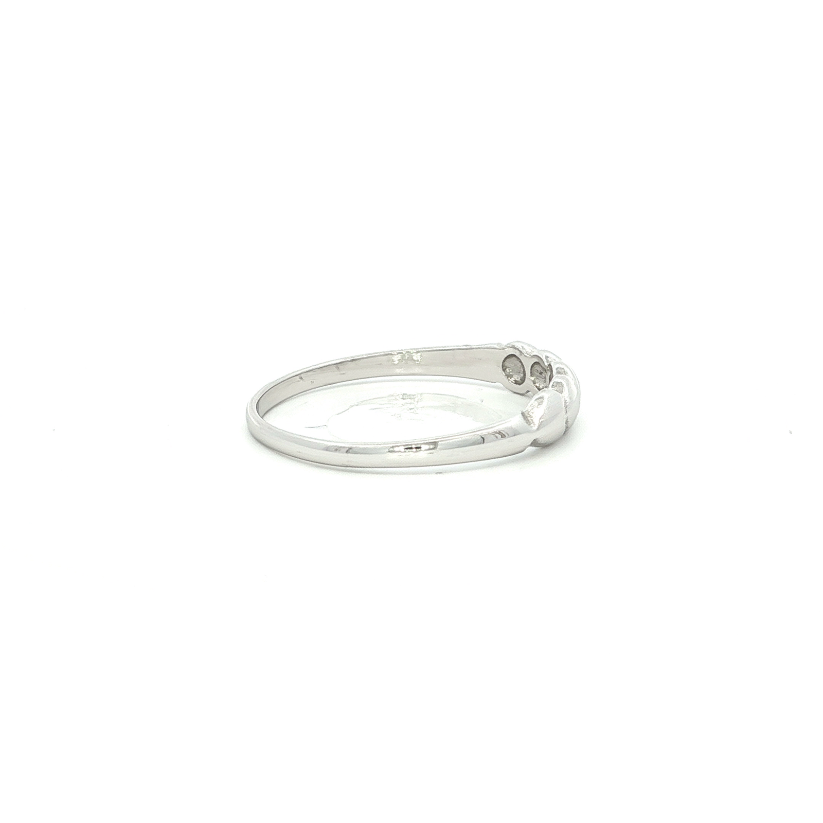 Solid Heart Dress Ring in White Gold