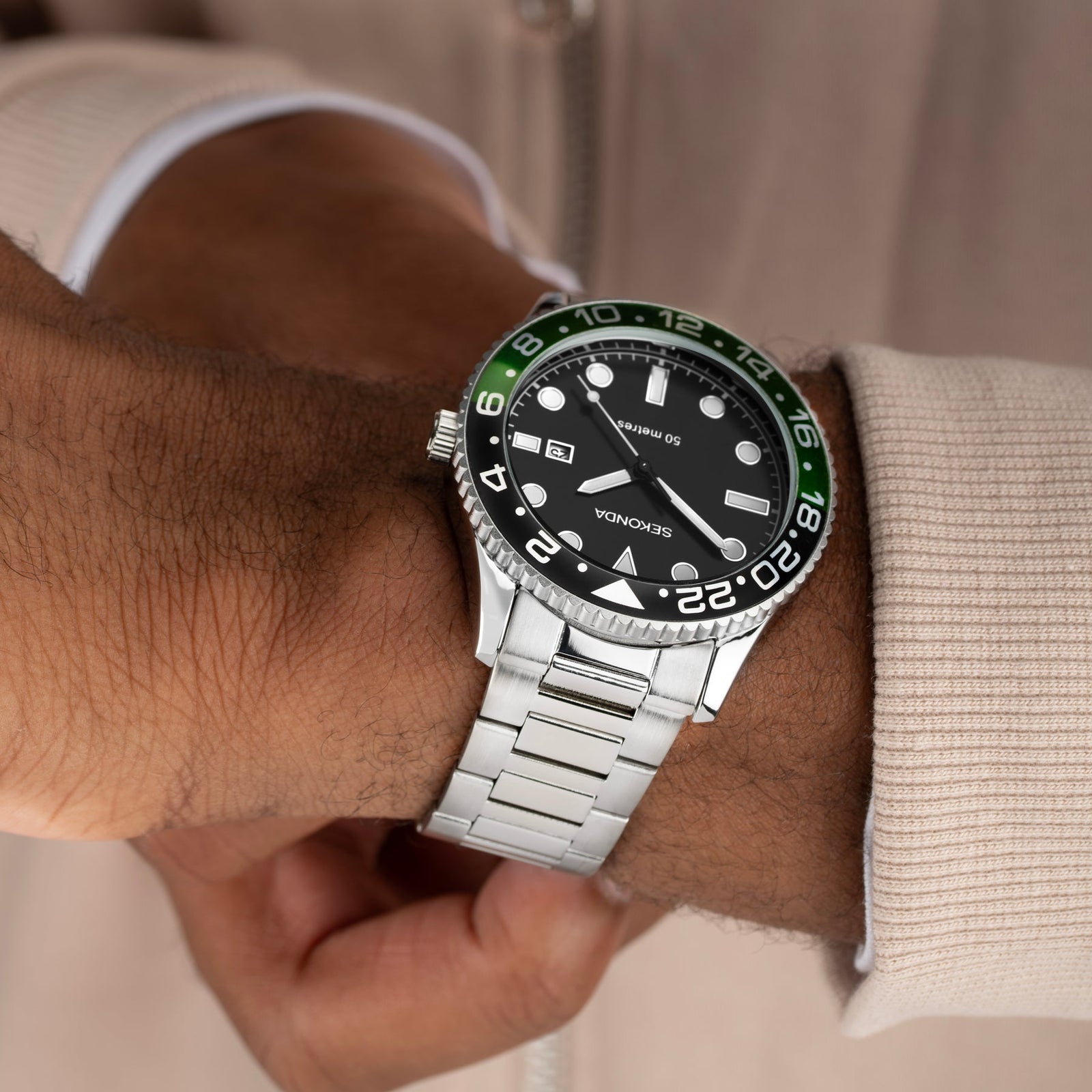 Sekonda Ocean Silver & Black Watch