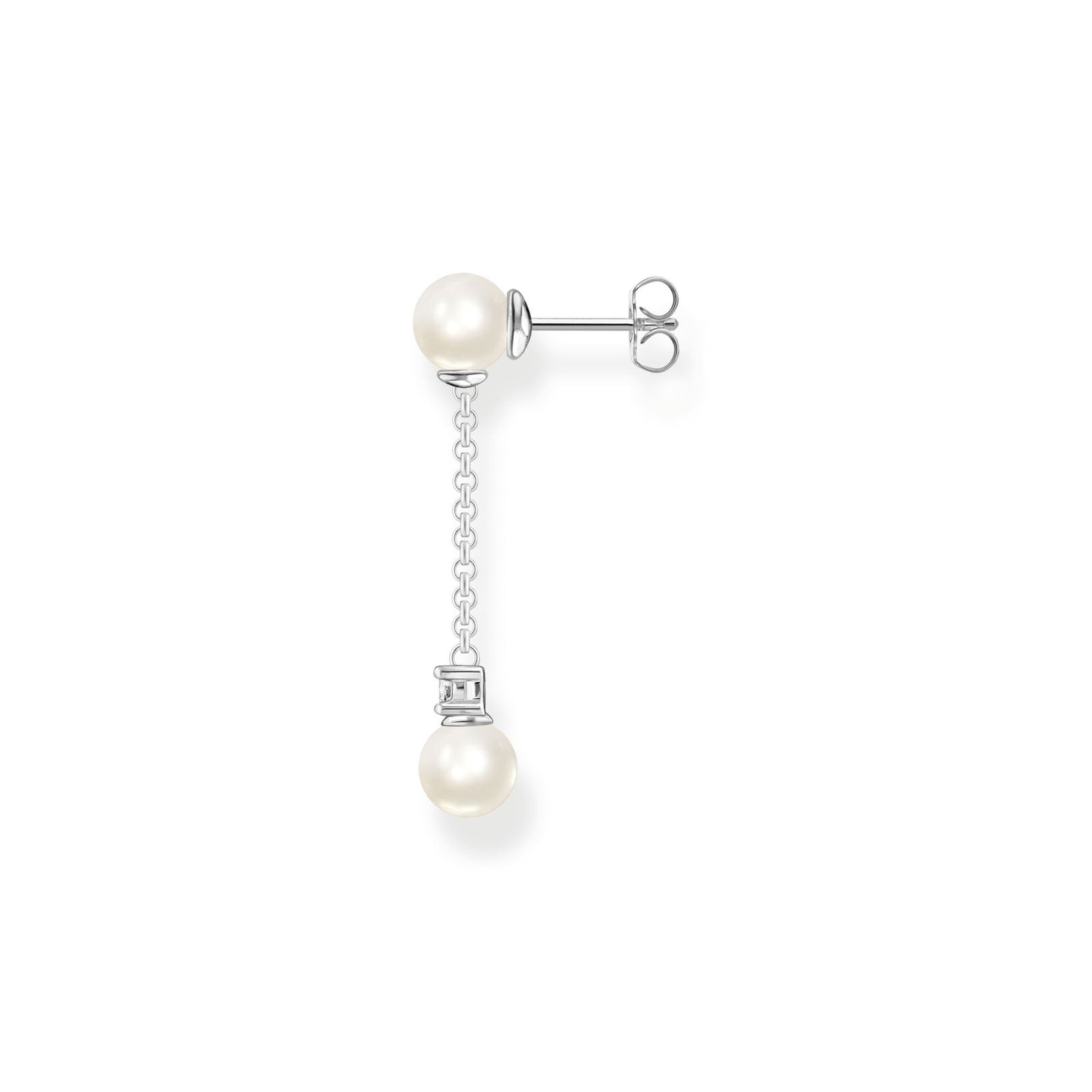 Thomas Sabo Single Earring Pearls and White Stone Silver