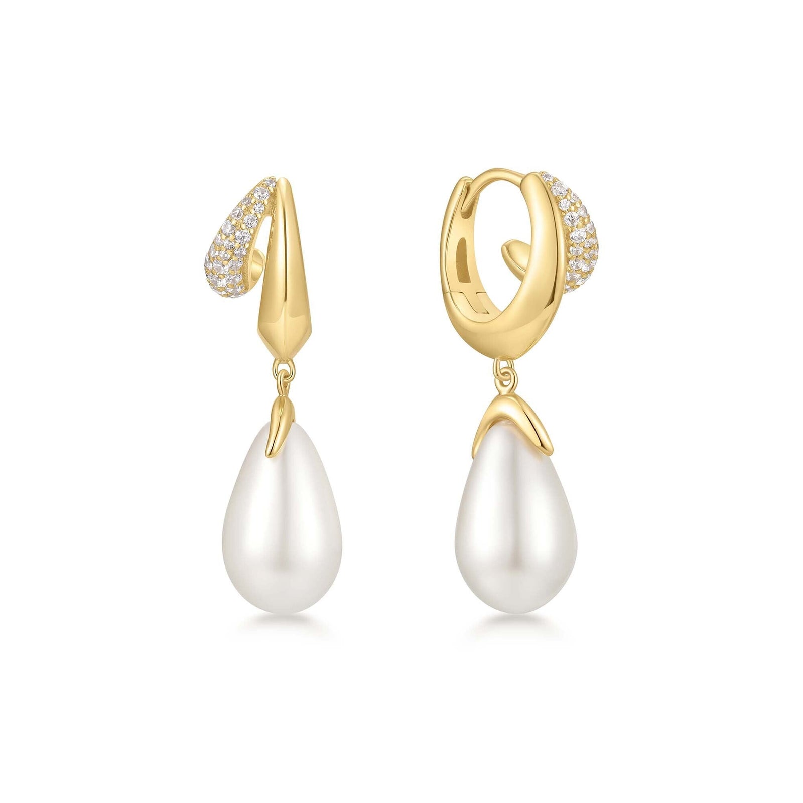 Ania Haie Shell Pearl Drop Huggies