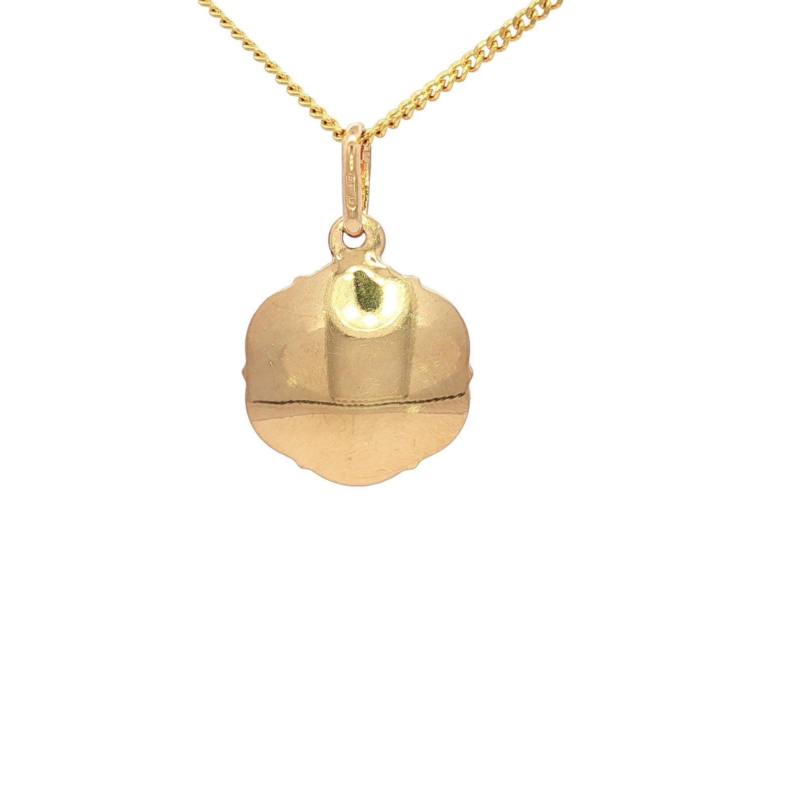St. Christopher Medal Scallop Edge Pendant