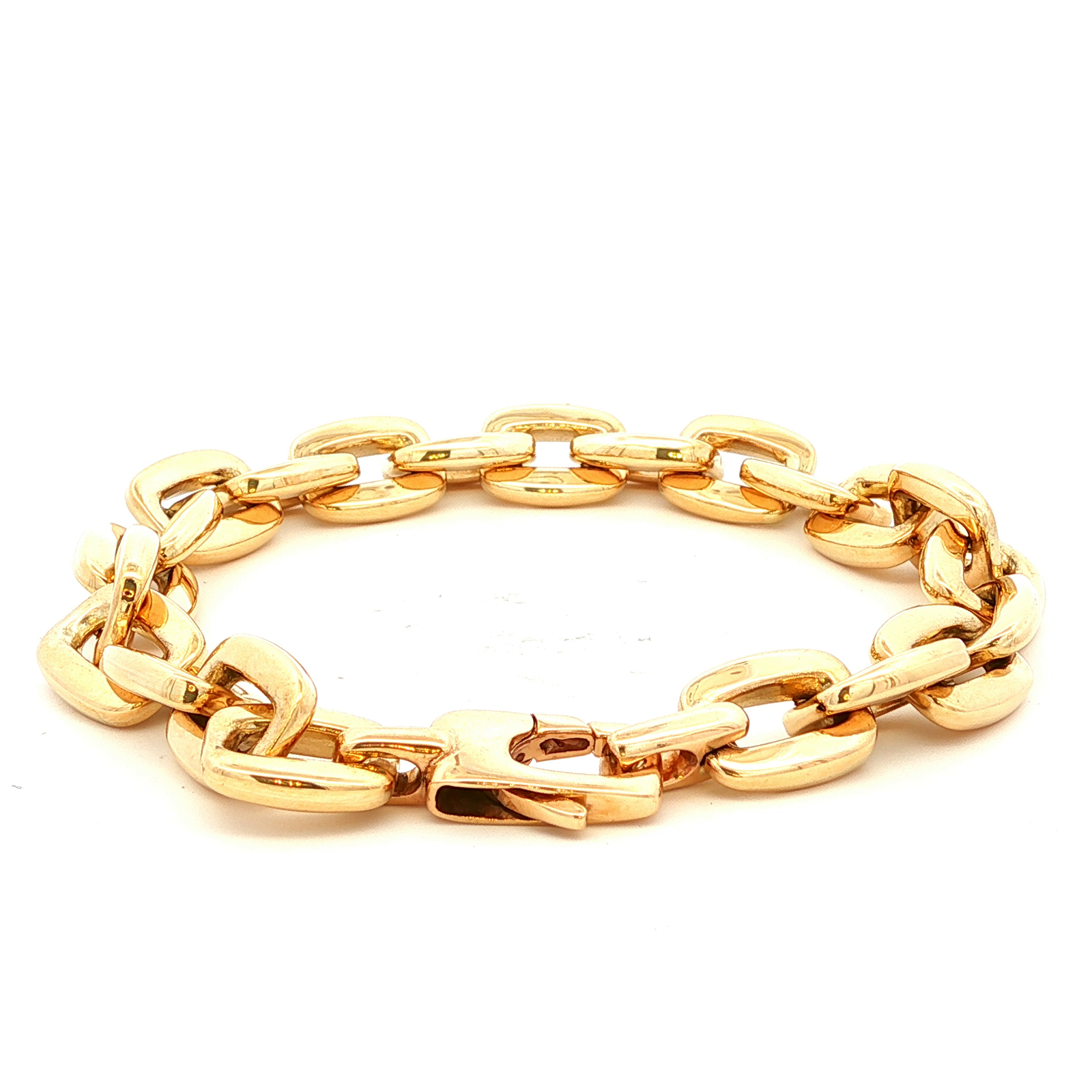Square Link Chain Bracelet in Yellow Gold
