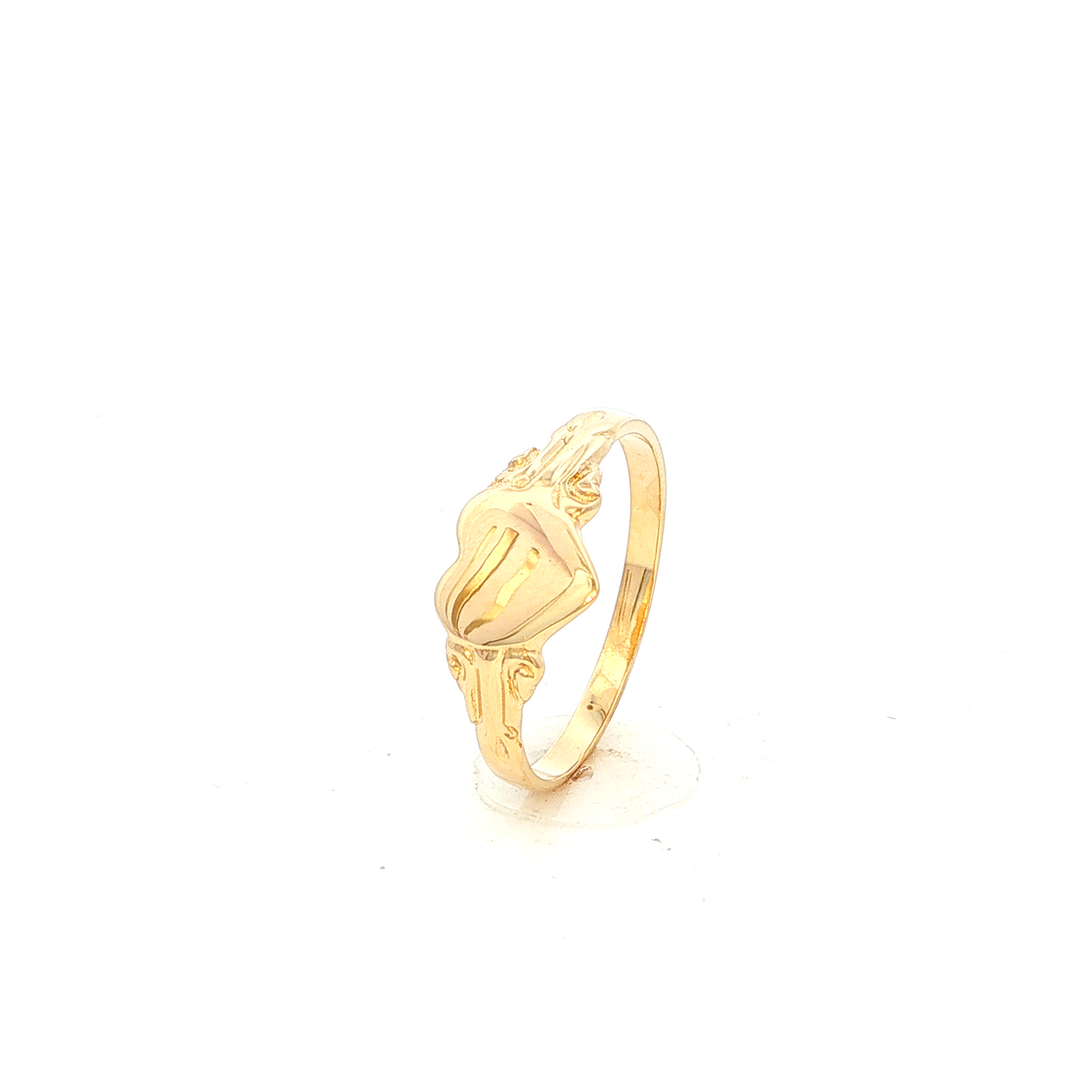 Single Heart Signet Ring with Filagree Sides
