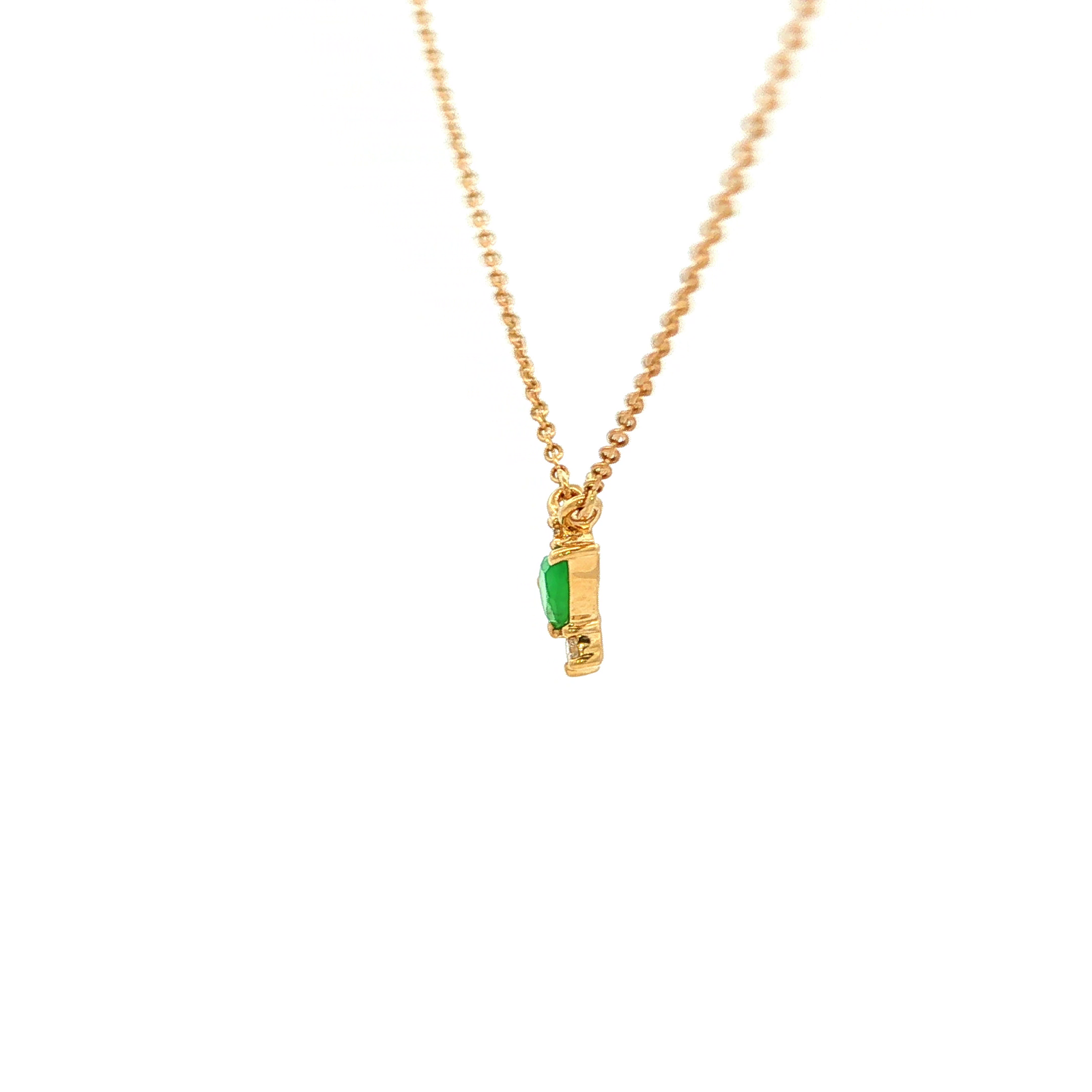 Pear Emerald Necklace in Yellow Gold