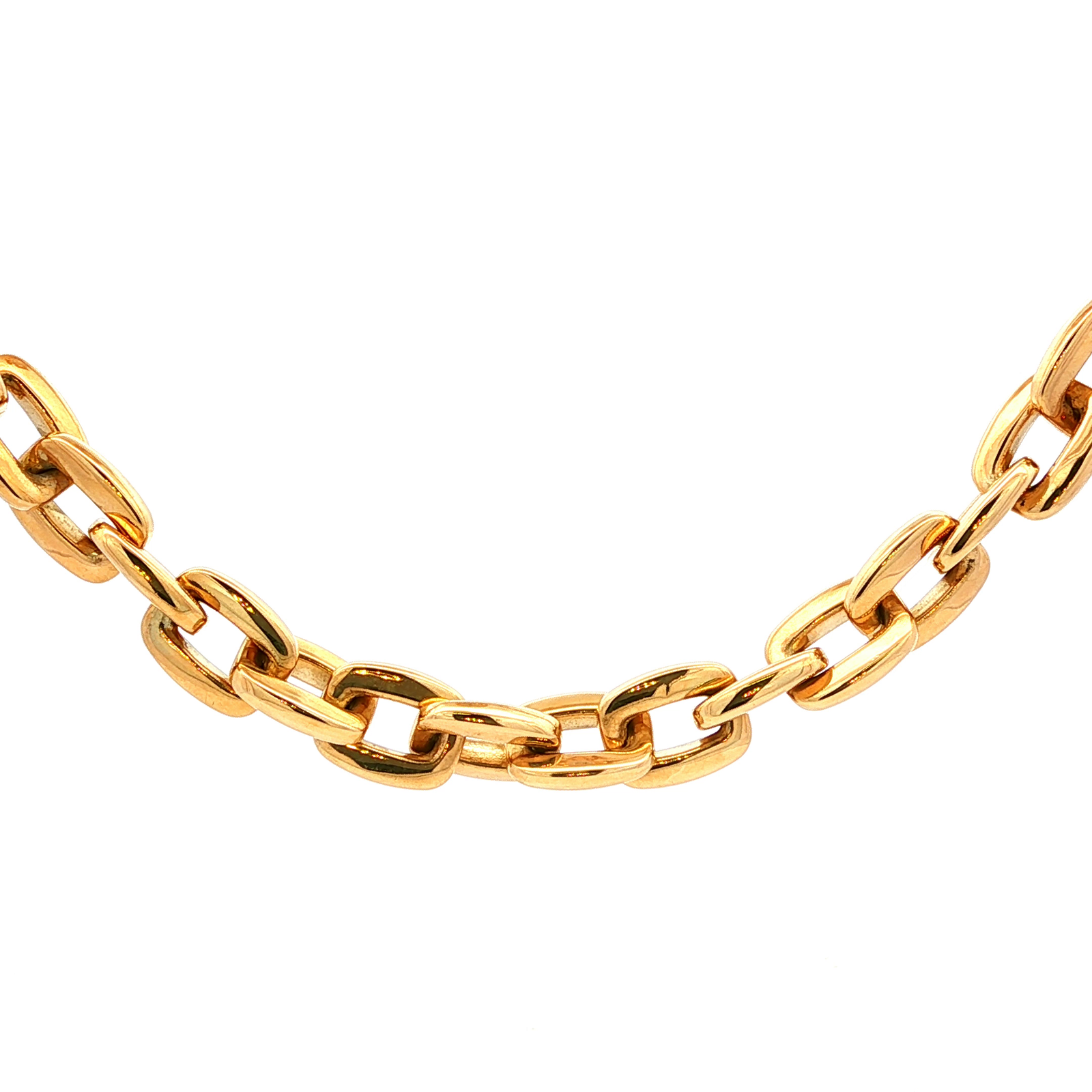 Square Link Chain Necklace in Yellow Gold