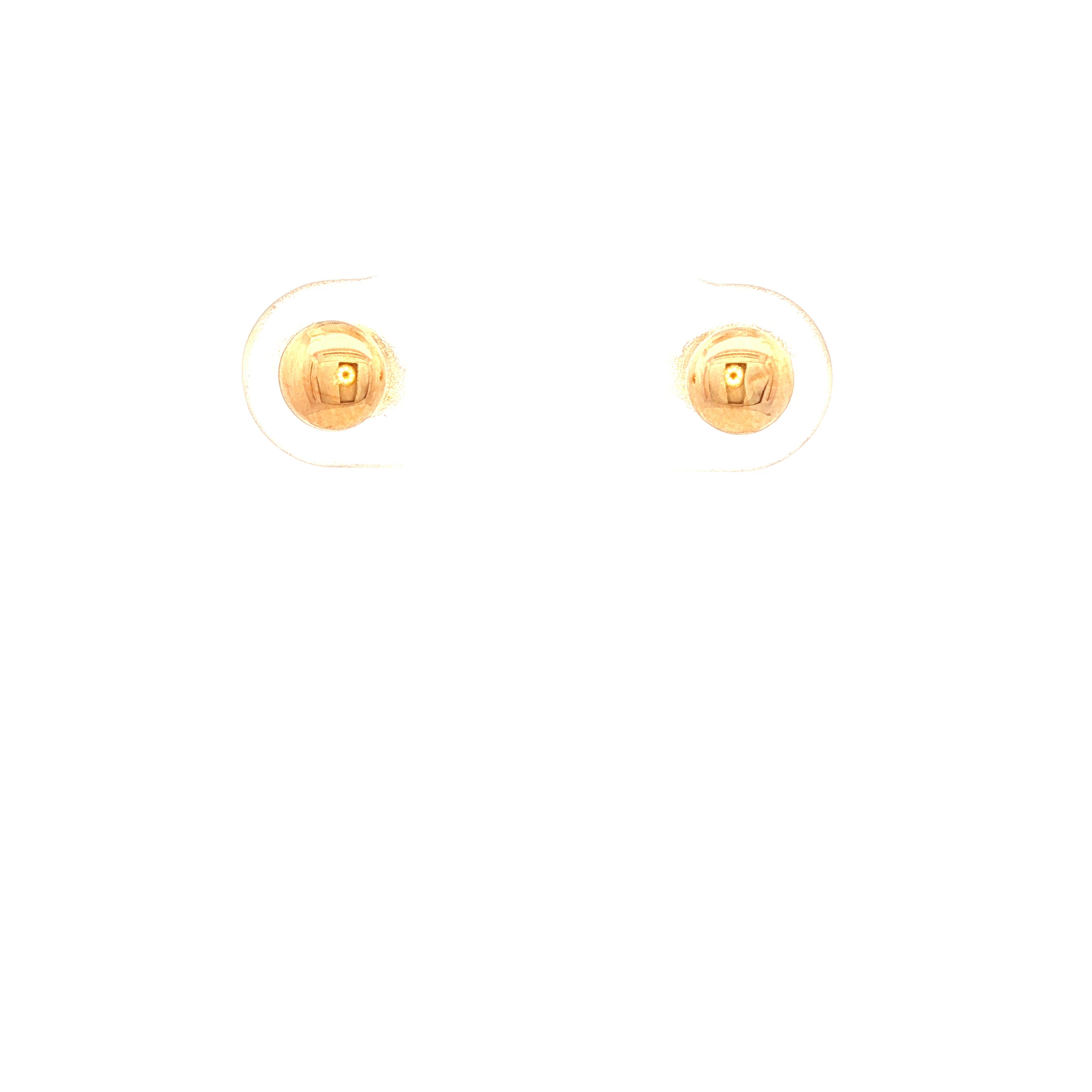 Flat Ball Stud Earrings in Yellow Gold