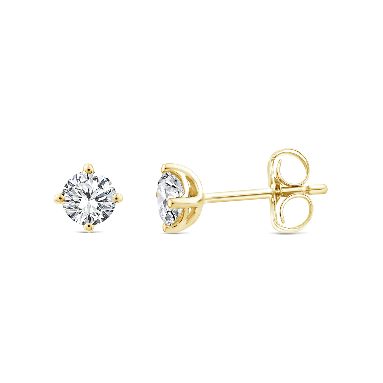 9ct Yellow Gold 0.75ct Diamond Stud Earrings