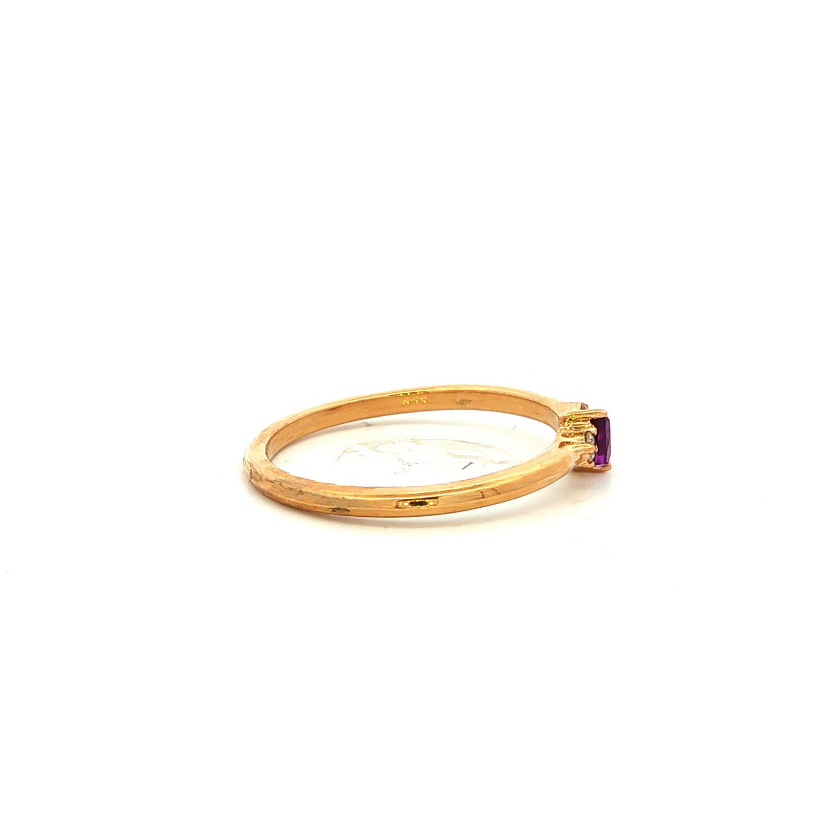 Pear Amethyst Dress Ring in Yellow Gold