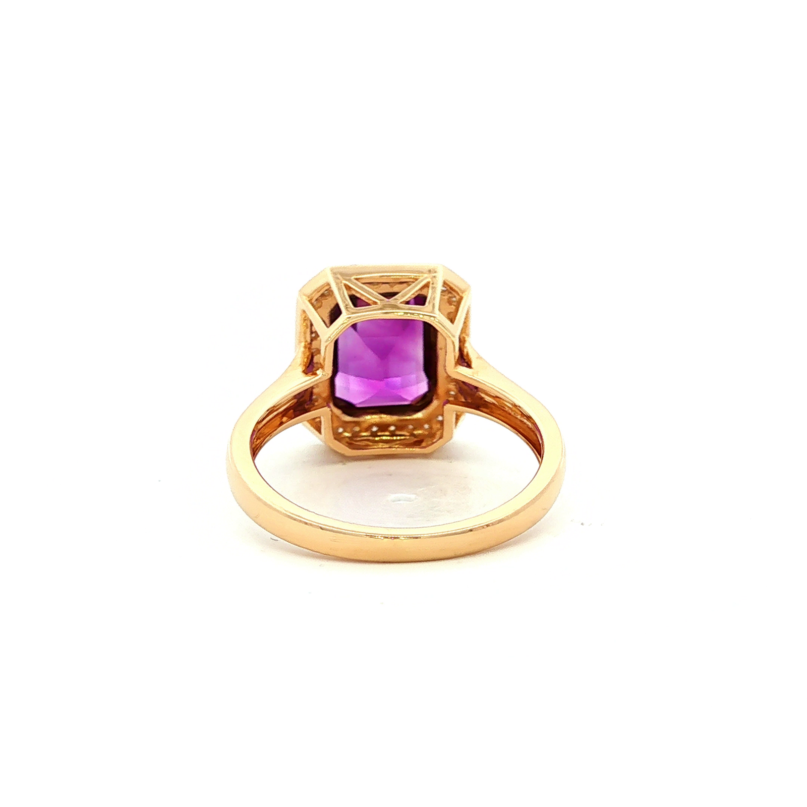 Diamond and Amethyst Ring in Yellow Gold
