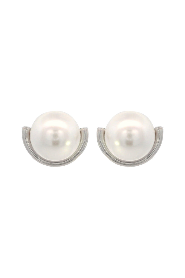 Georgini Adagio Crescent Nine-2-Five Pearl Crescent Earrings Gold