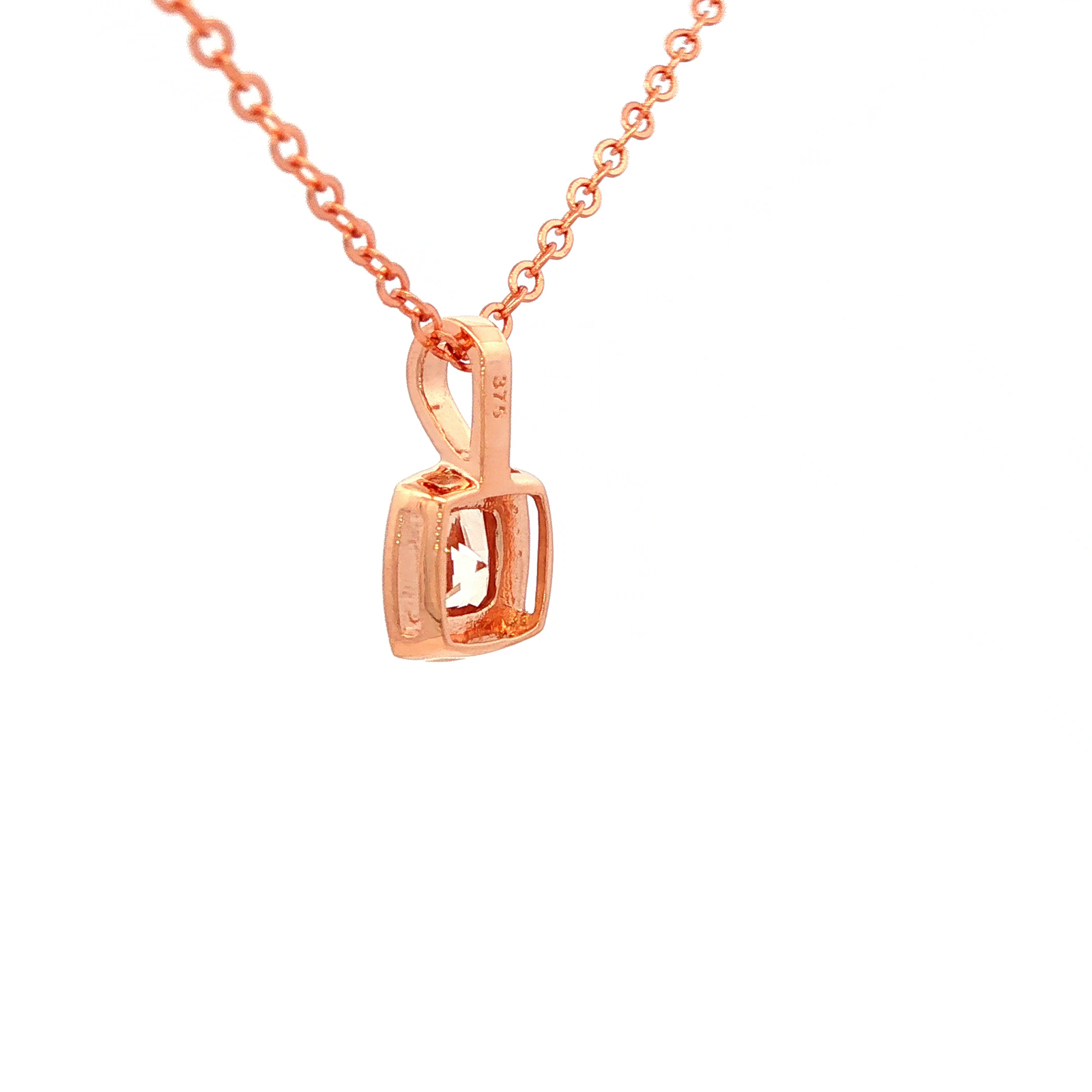 Morganite Diamond Pendant in 9ct Rose Gold