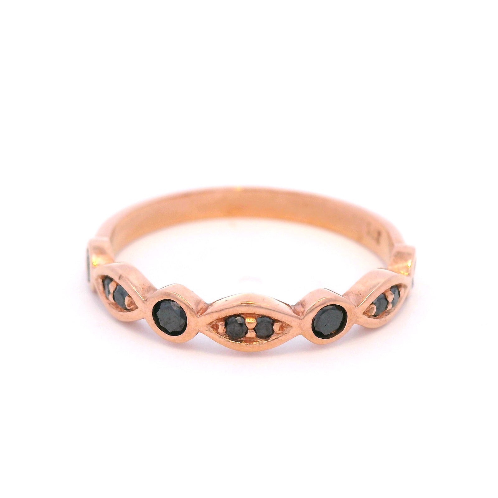 Black Diamond Bezel Set in Rose Gold