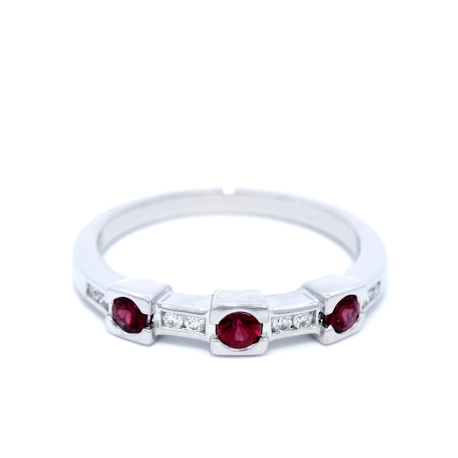 Ruby and Diamond Dress Ring in White Gold