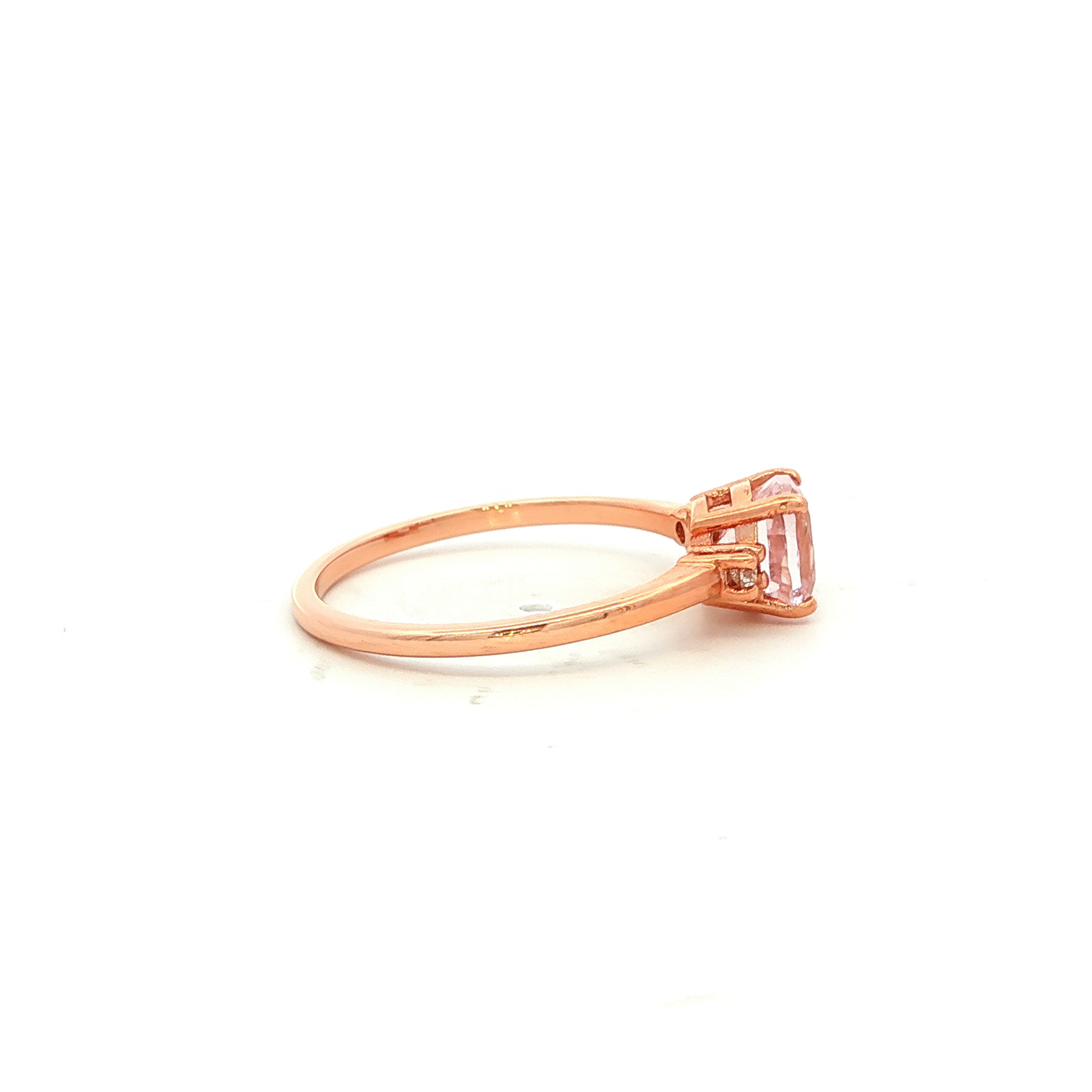 Cushion Cut Morganite and Diamond Ring in Rose Gold