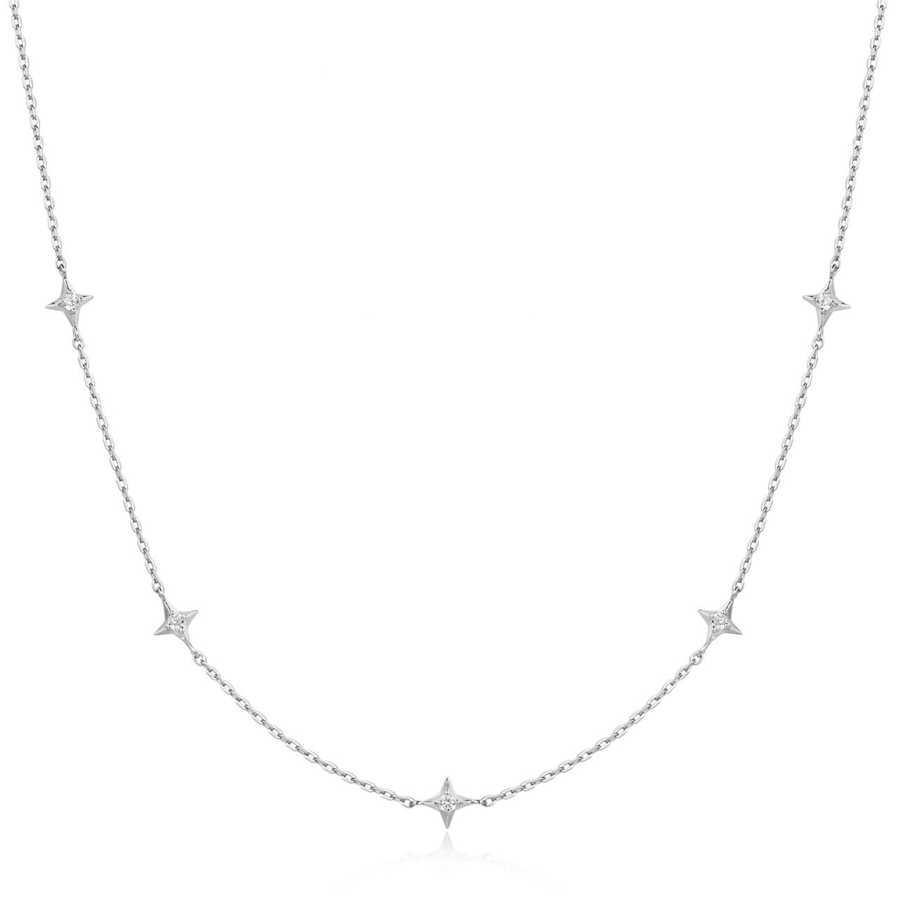 Ania Haie Silver Stars Station Necklace