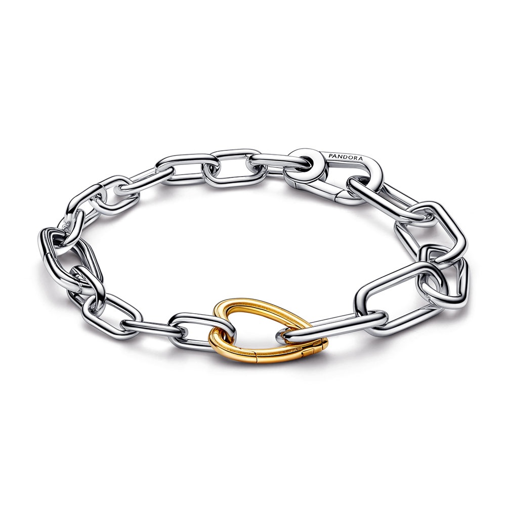 Sterling silver and 14k gold-plated link bracelet