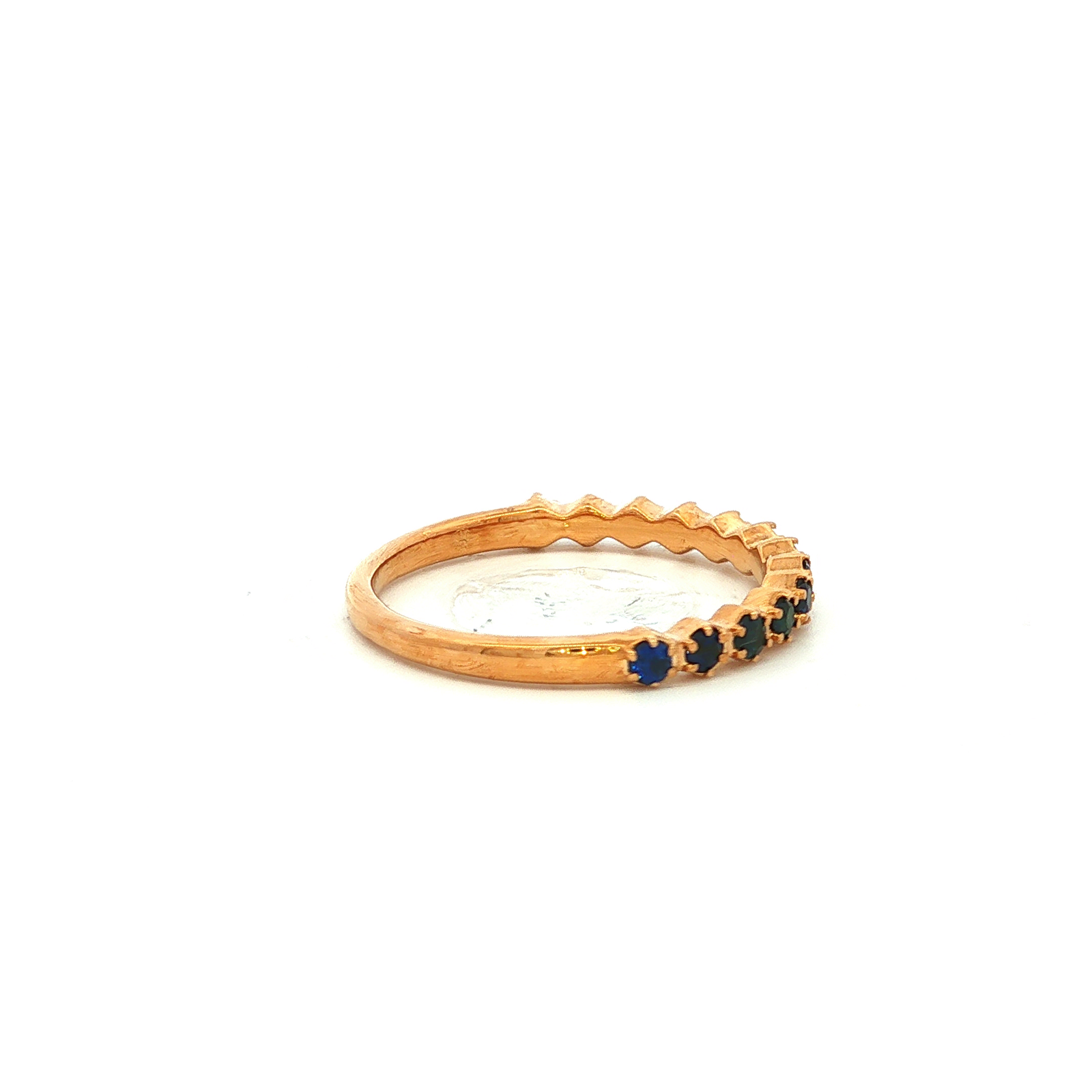 Straight Claw Set Black Sapphire Dress Ring in Yellow Gold