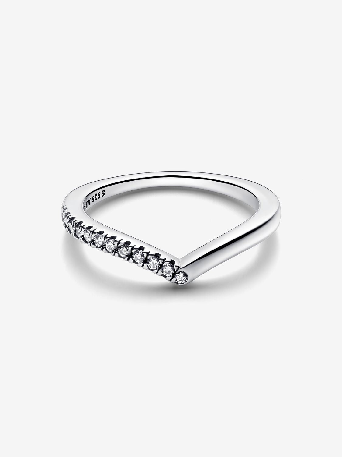Pandora Wishbone Sterling Silver Ring with Clear Cubic Zirconia