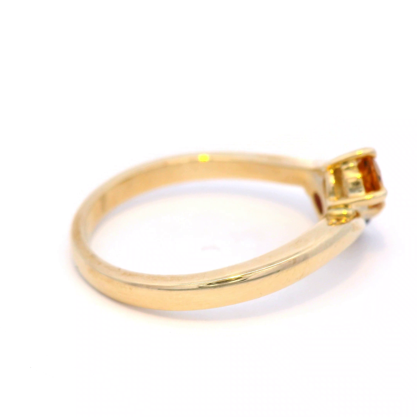 Citrine and Rhodonite Garnet in Yellow Gold Dress Ring