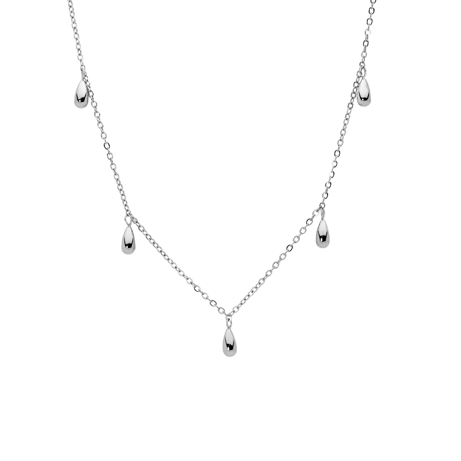 Ellani 5x Tear Drops Stainless Steel Necklace