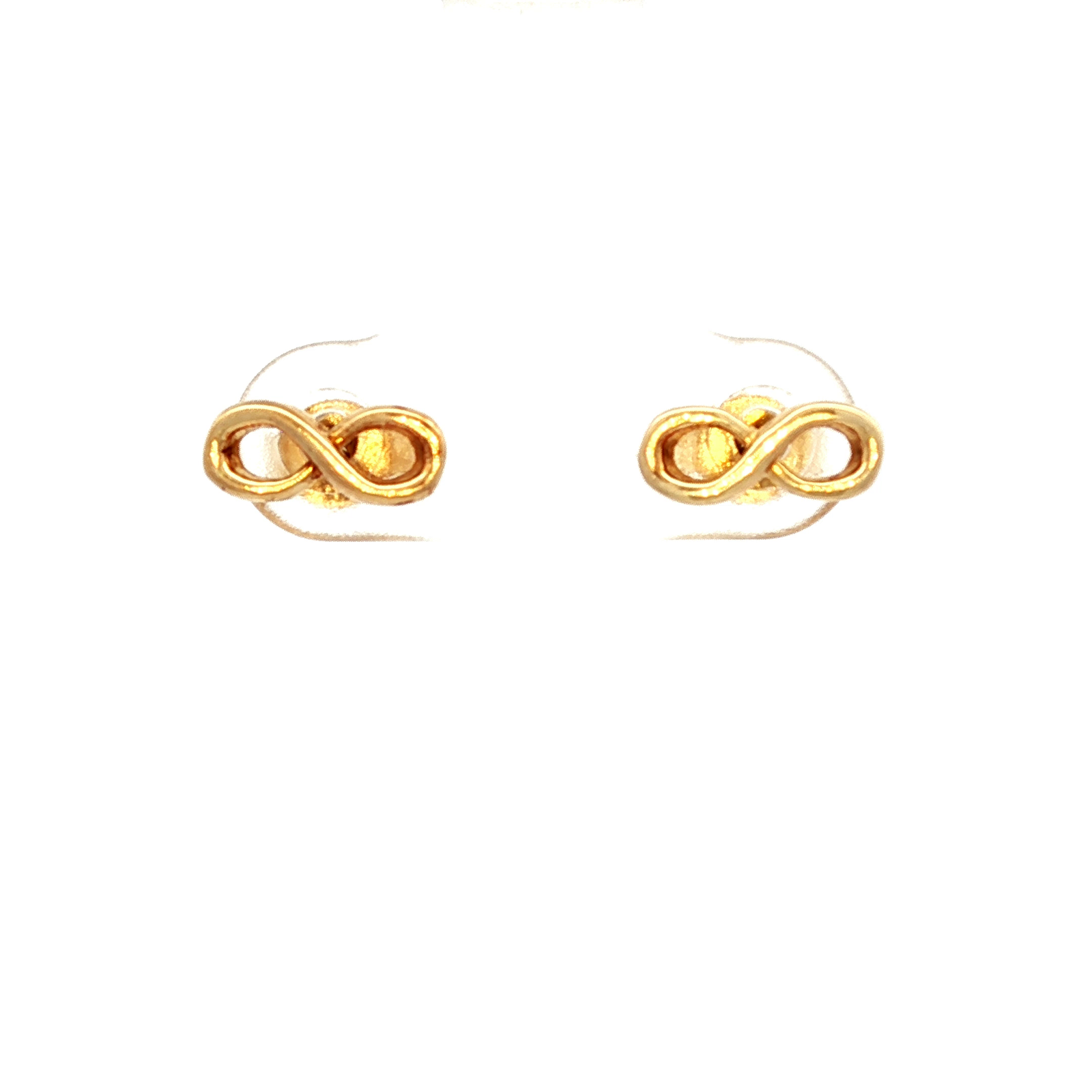 Infinity Stud Earrings in Yellow Gold